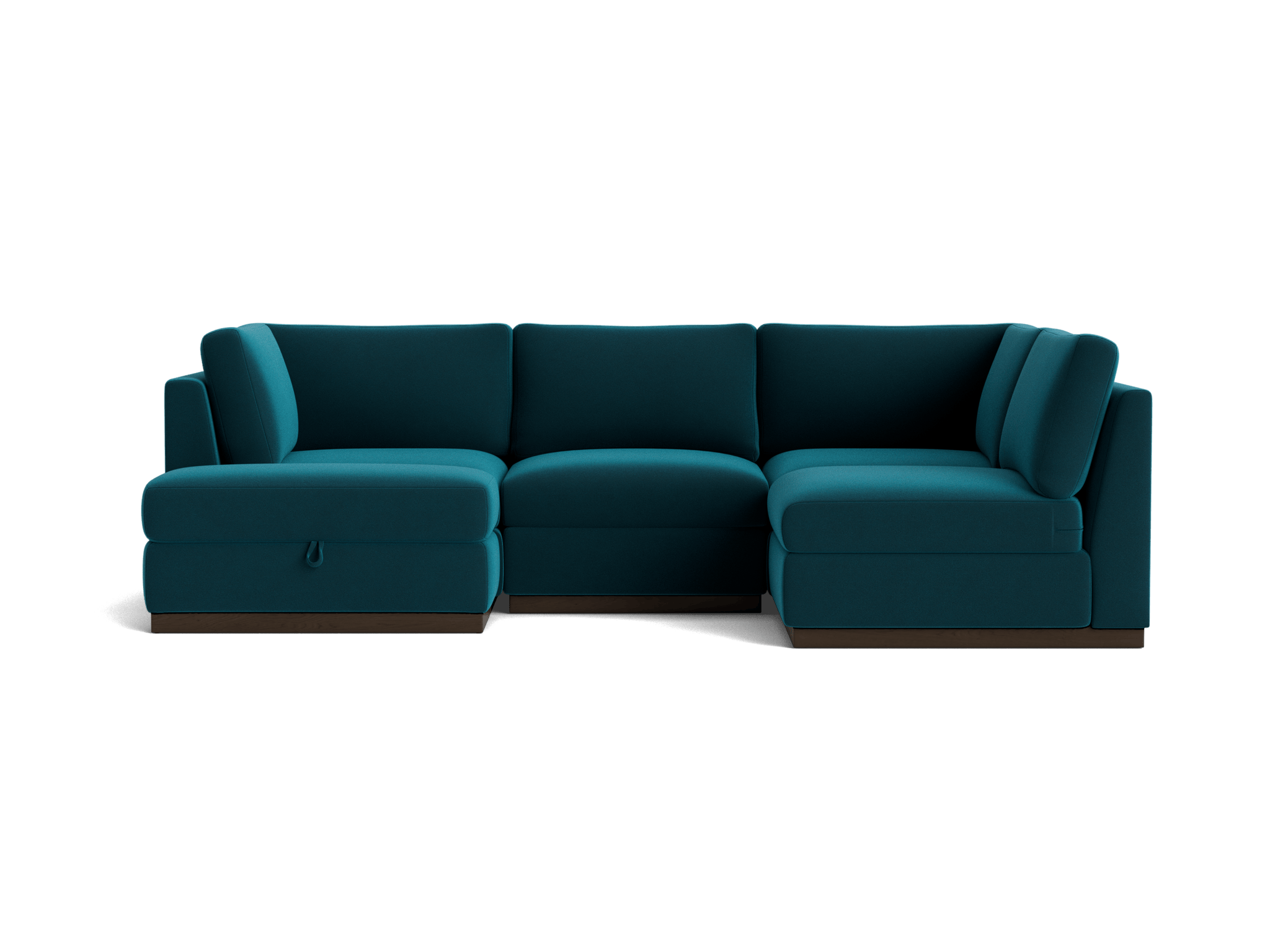 holt petite modular sofa storage sectional royale peacock