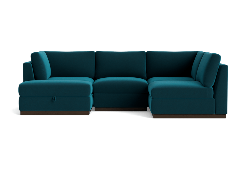 holt petite modular sofa storage sectional royale peacock