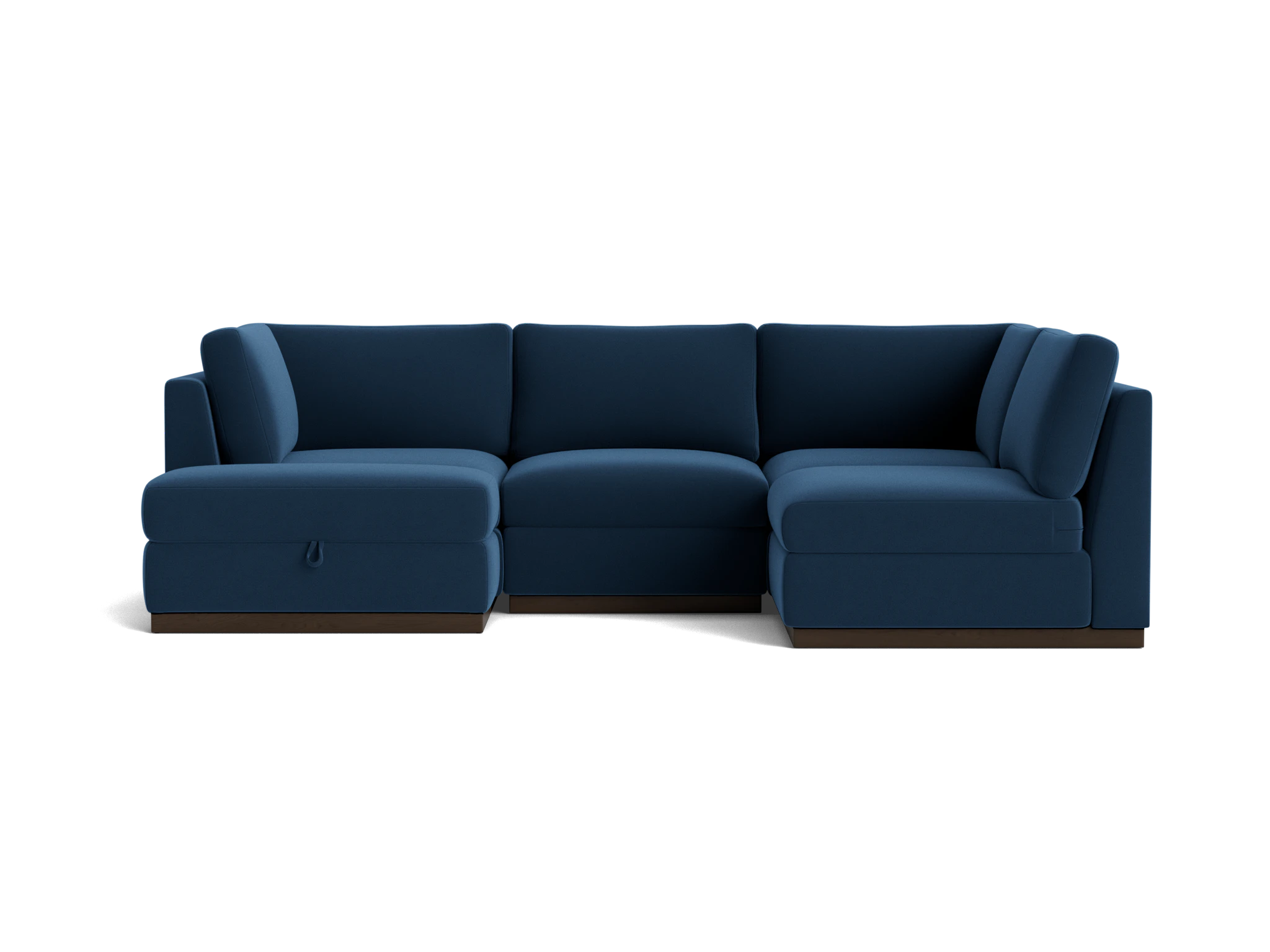 holt petite modular sofa storage sectional royale cobalt
