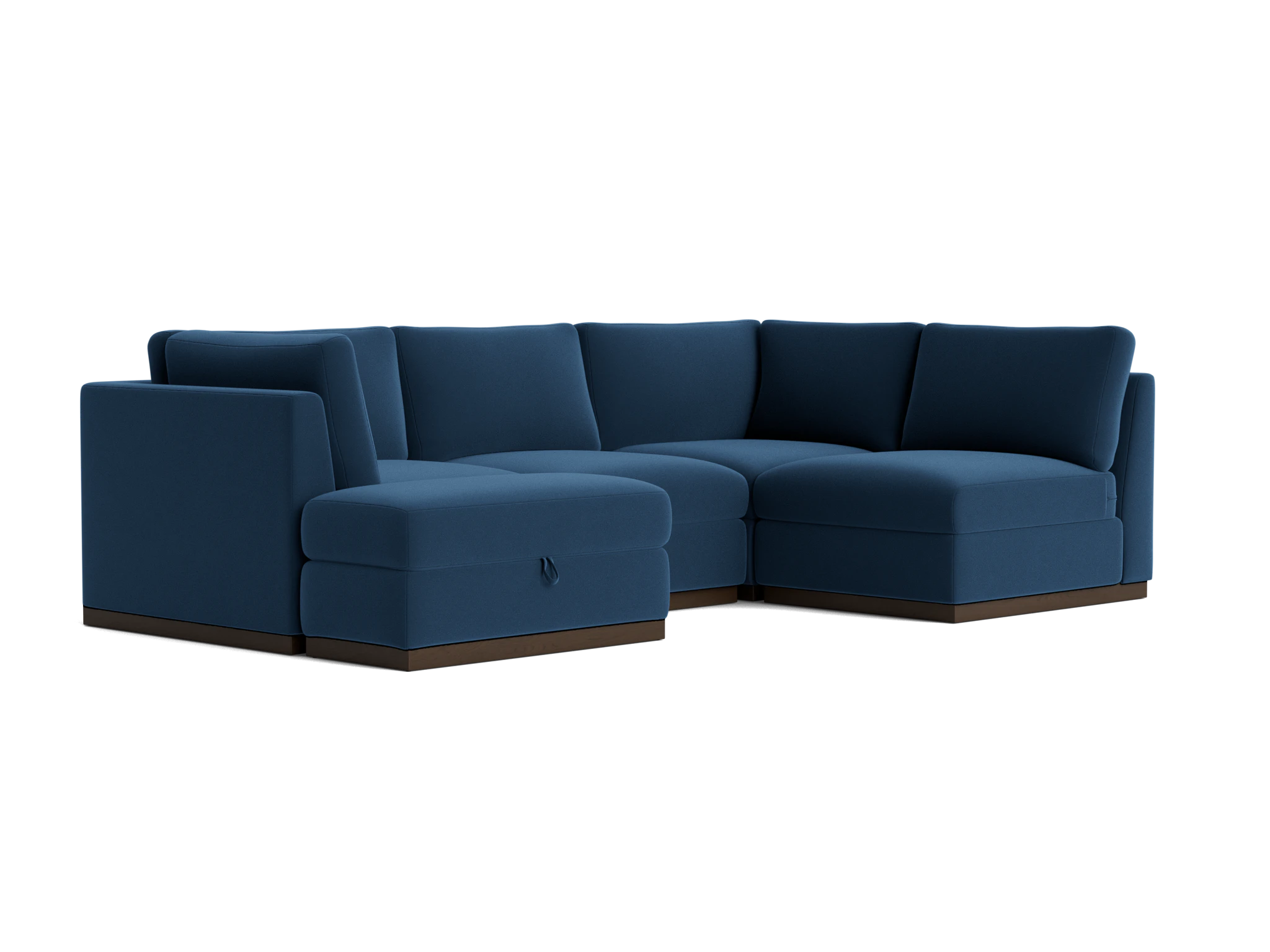 holt petite modular sofa storage sectional royale cobalt
