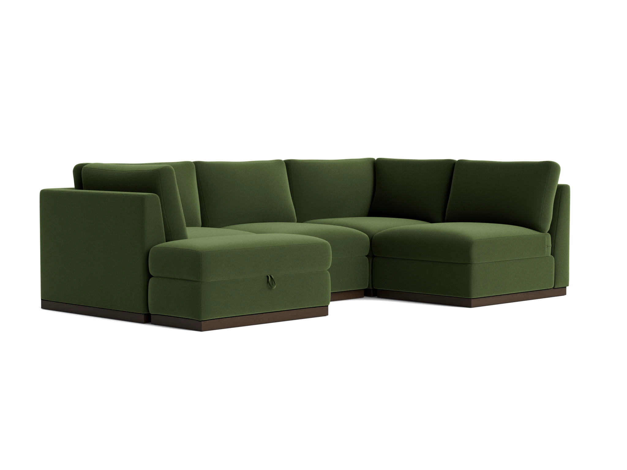 holt petite modular sofa storage sectional royale forest