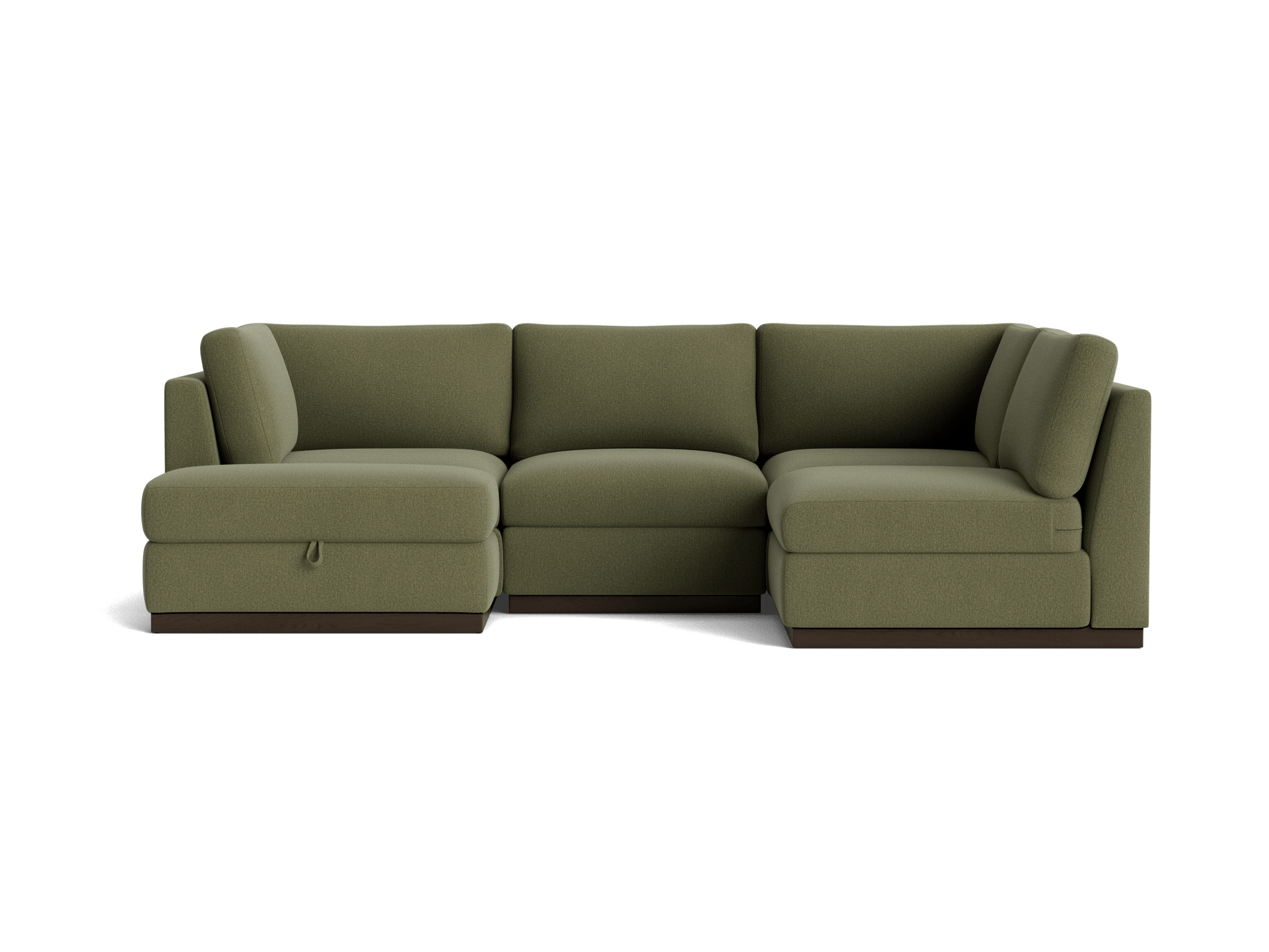 holt petite modular sofa storage sectional faithful olive