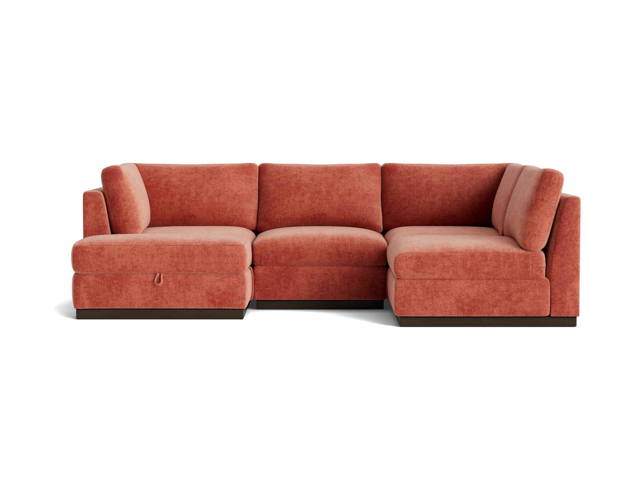 holt petite modular sofa storage sectional plush terra rose
