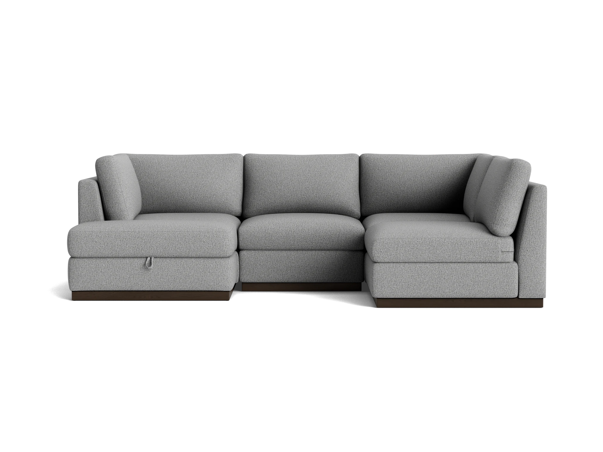 holt petite modular sofa storage sectional taylor felt gray