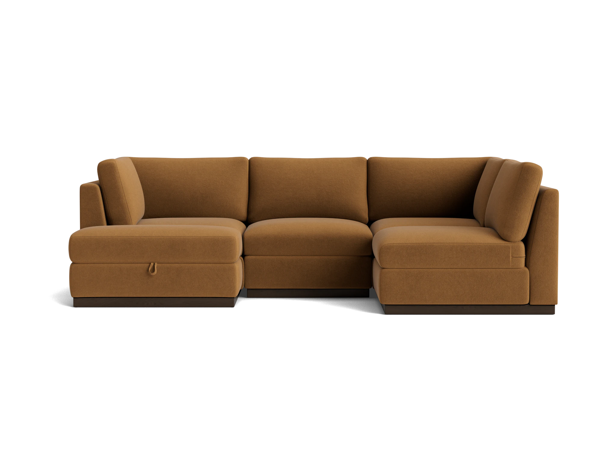 holt petite modular sofa storage sectional banks nutmeg