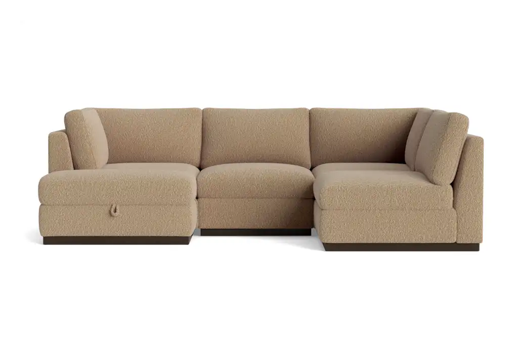 holt petite modular sofa storage sectional bubbly cream soda