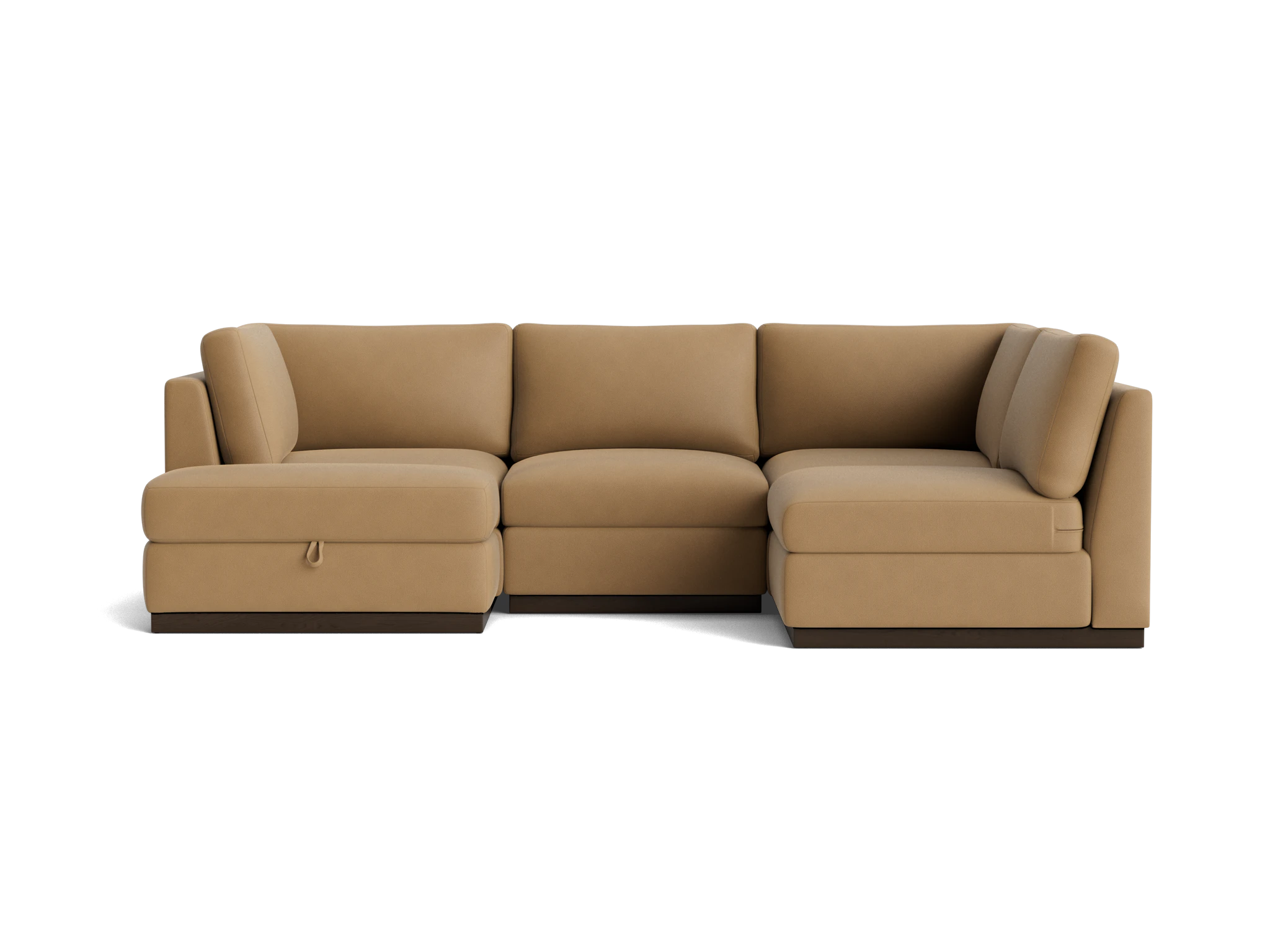 holt petite modular sofa storage sectional washed california biscuit