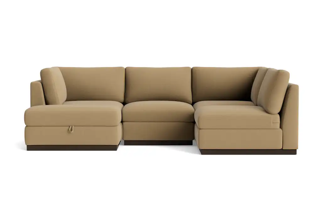 holt petite modular sofa storage sectional banks oatmeal