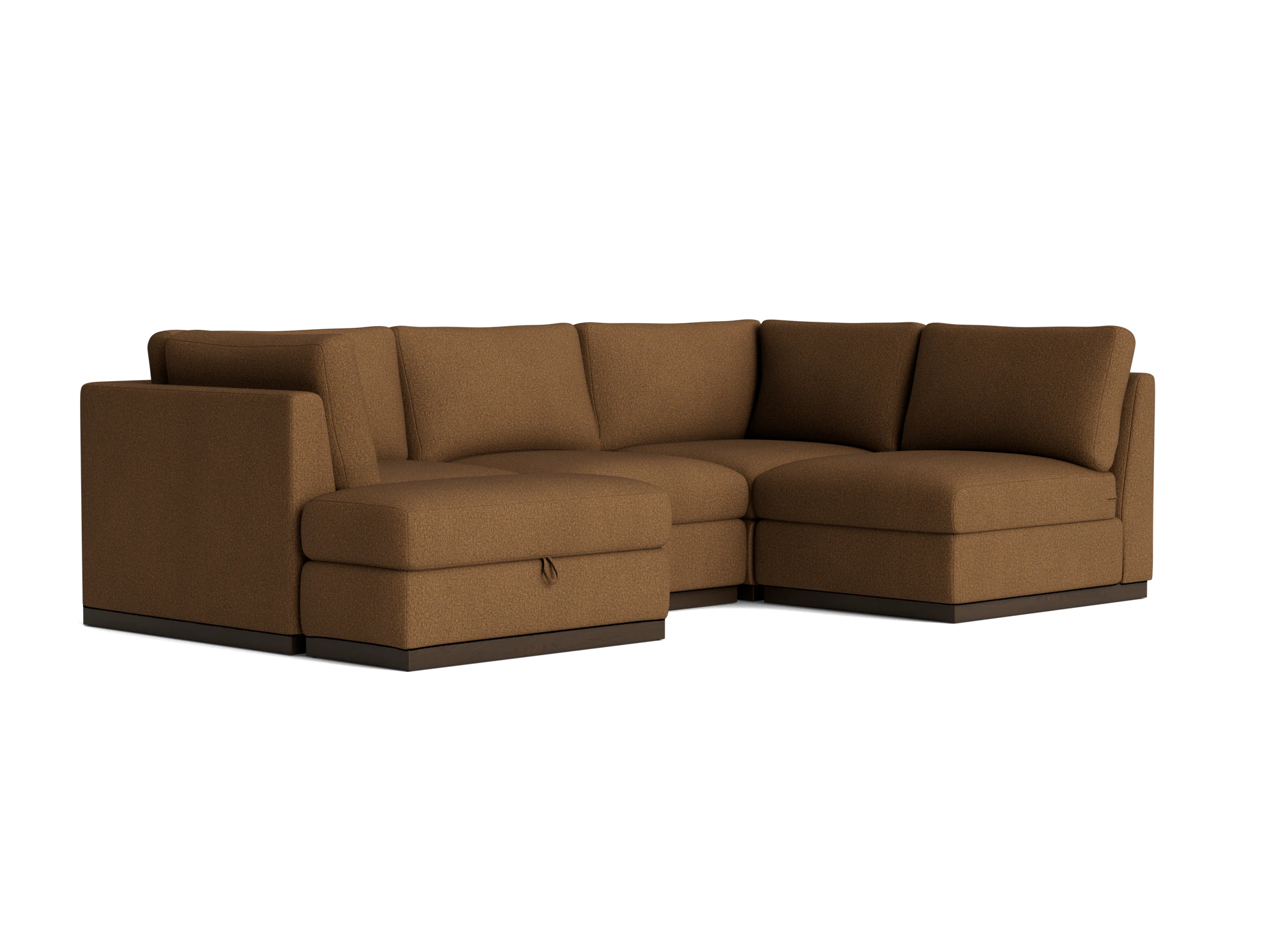 holt petite modular sofa storage sectional faithful mocha