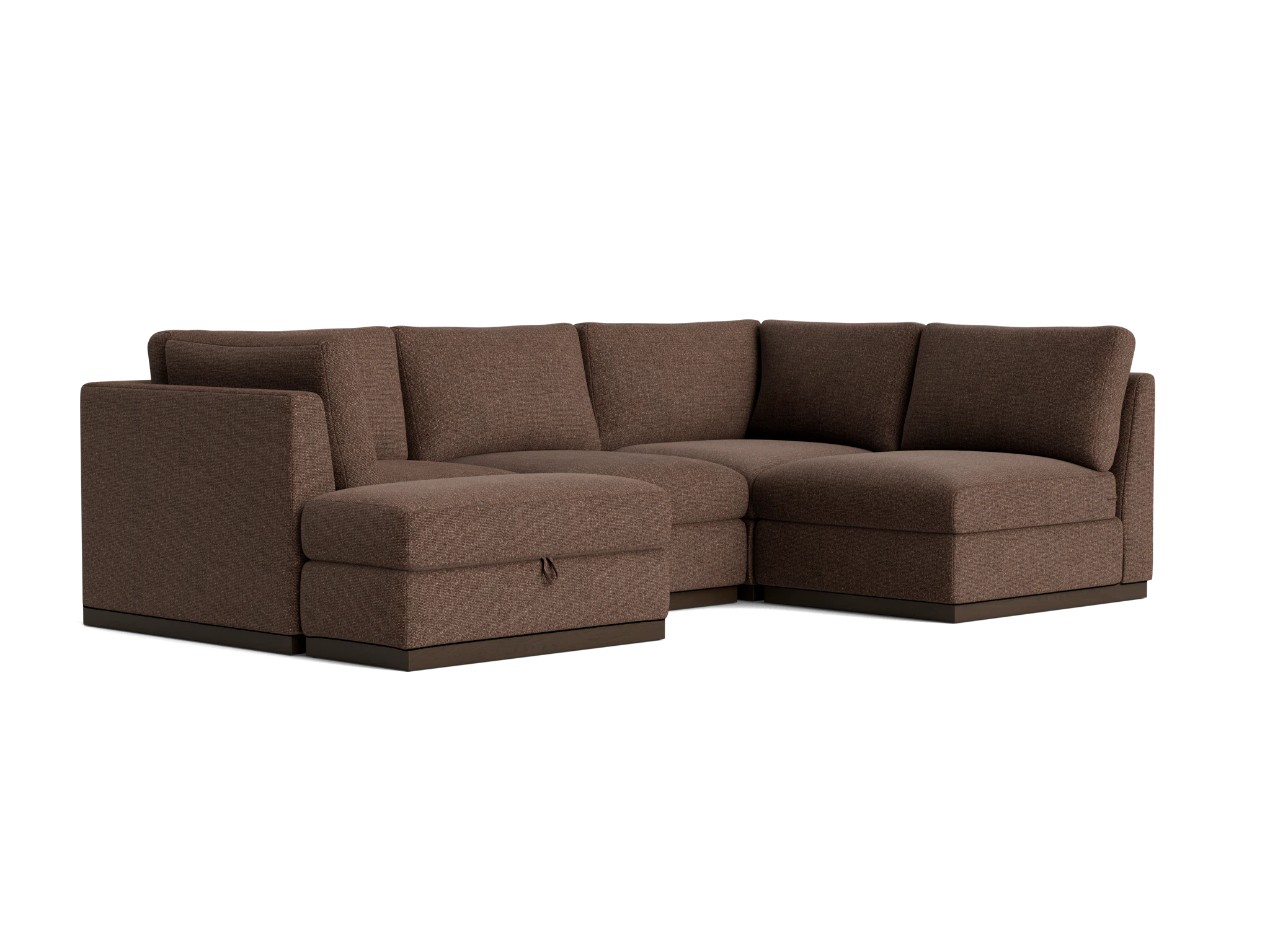 holt petite modular sofa storage sectional resource truffle