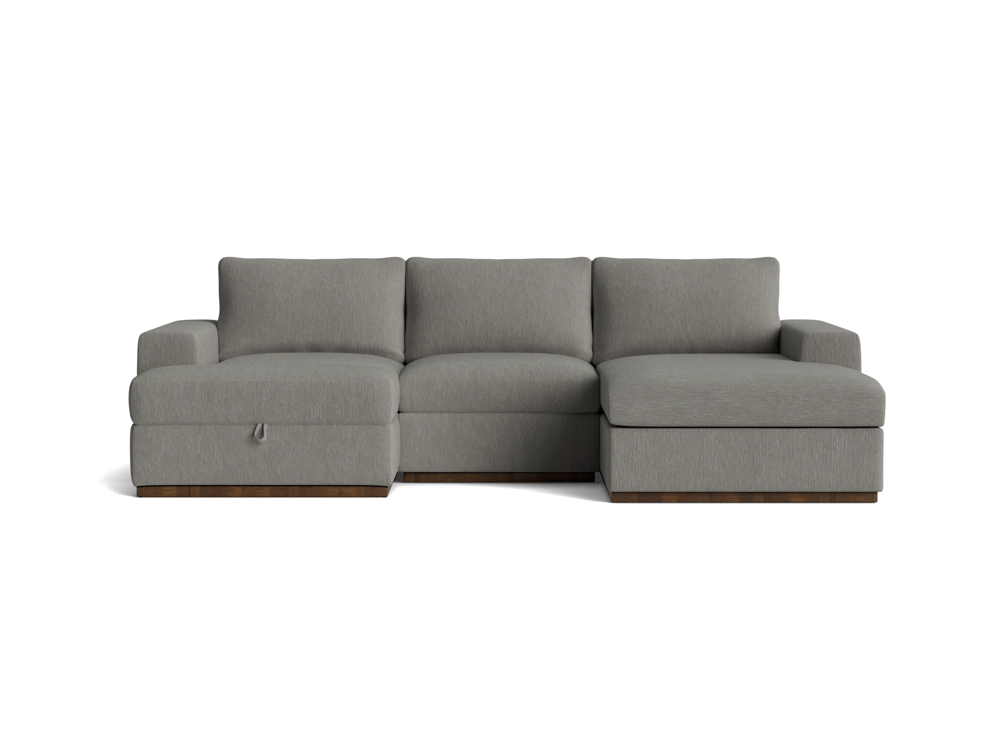 holt petite modular sectional with storage ottoman bentley pewter