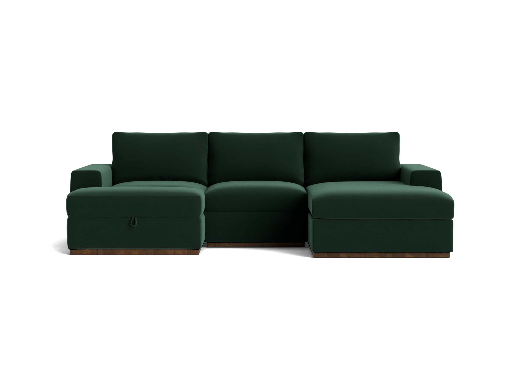 holt petite modular sectional with storage ottoman royale evergreen