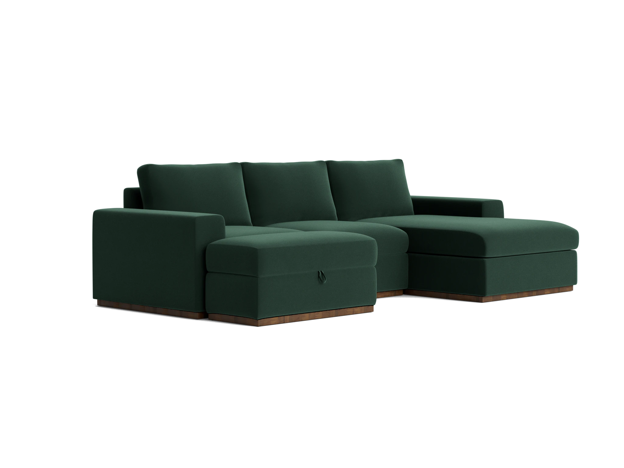 holt petite modular sectional with storage ottoman royale evergreen