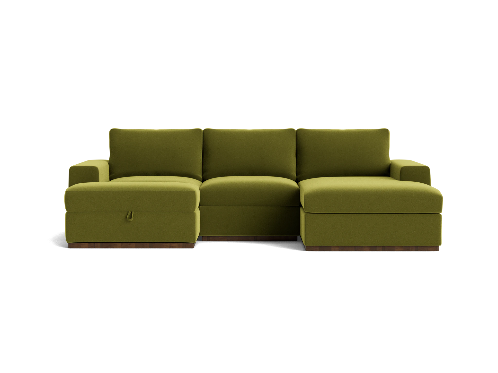 holt petite modular sectional with storage ottoman royale apple