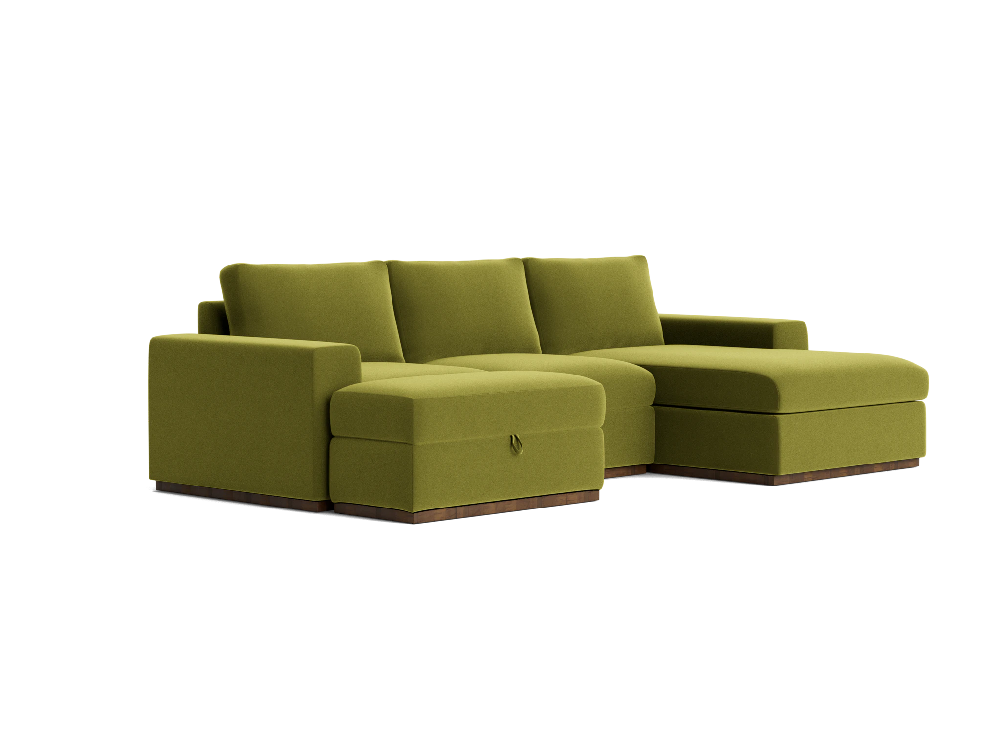 holt petite modular sectional with storage ottoman royale apple