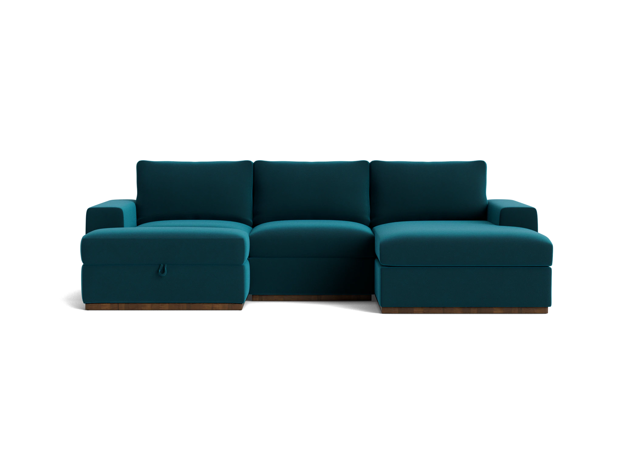 holt petite modular sectional with storage ottoman royale peacock
