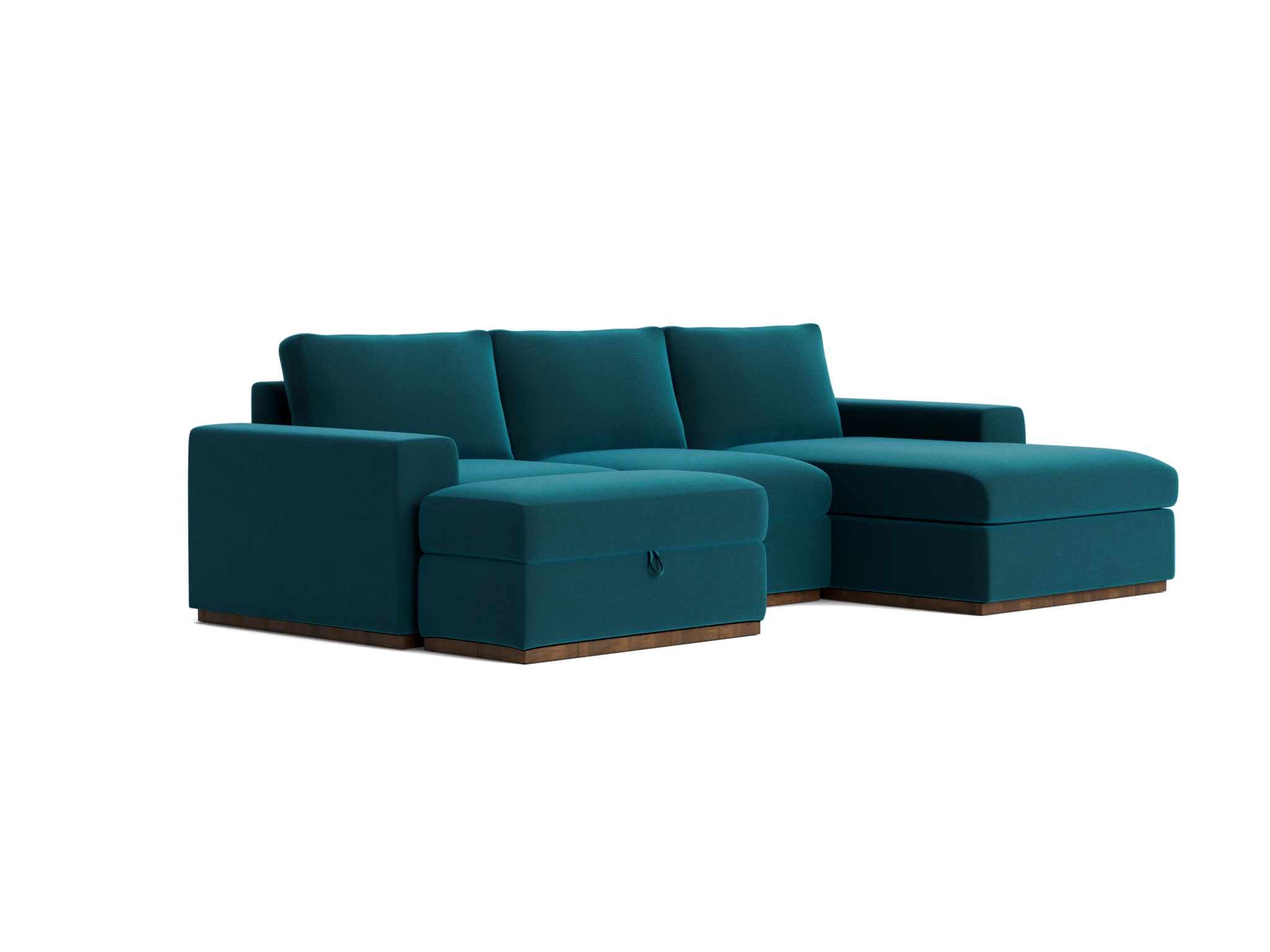 holt petite modular sectional with storage ottoman royale peacock
