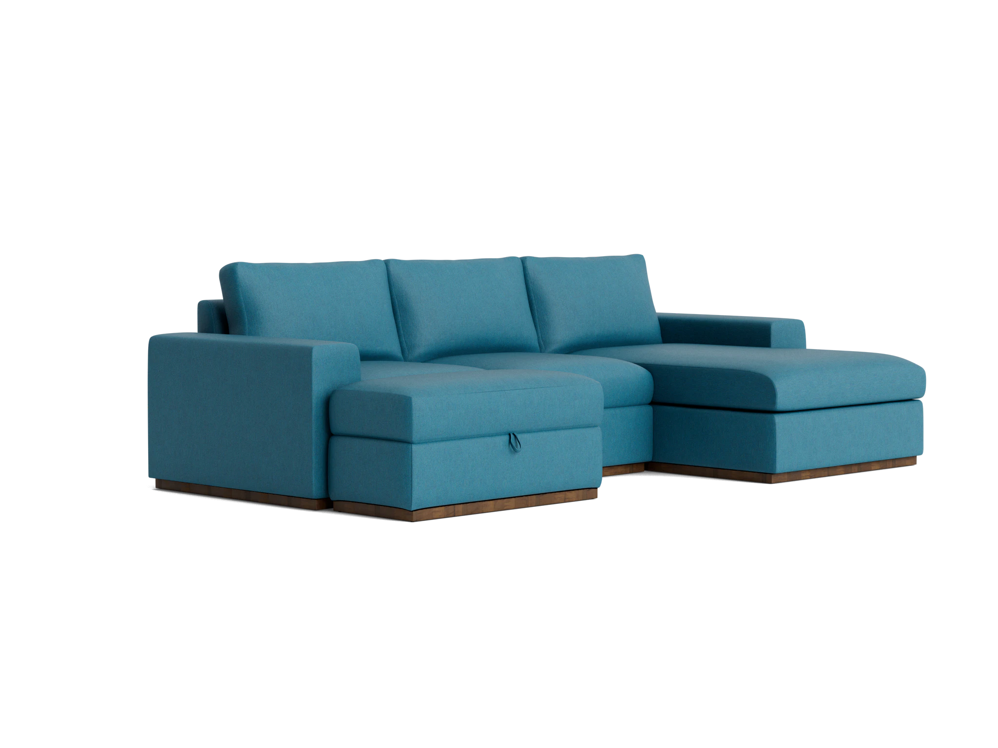 holt petite modular sectional with storage ottoman sunbrella premier lagoon