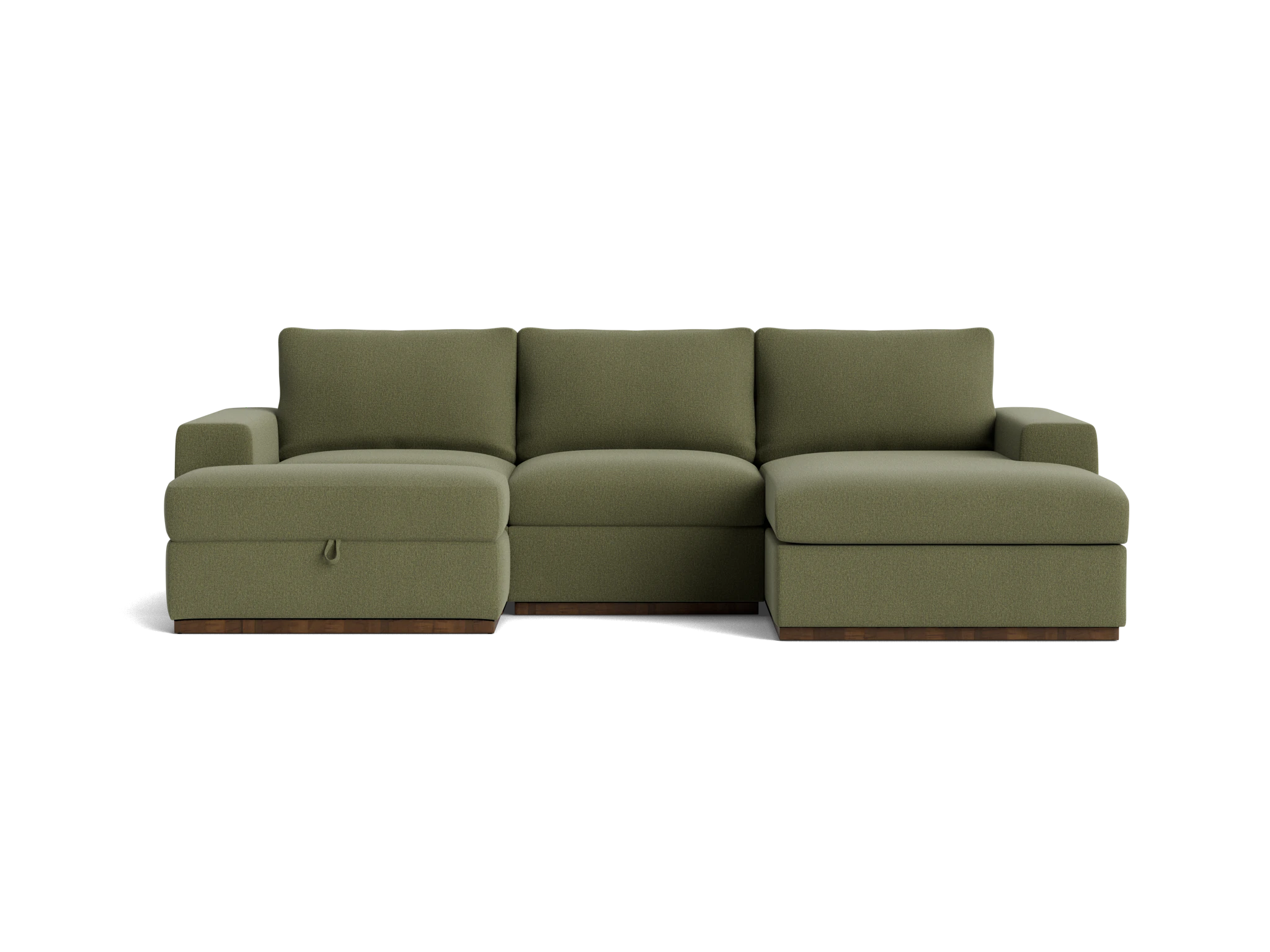 holt petite modular sectional with storage ottoman faithful olive