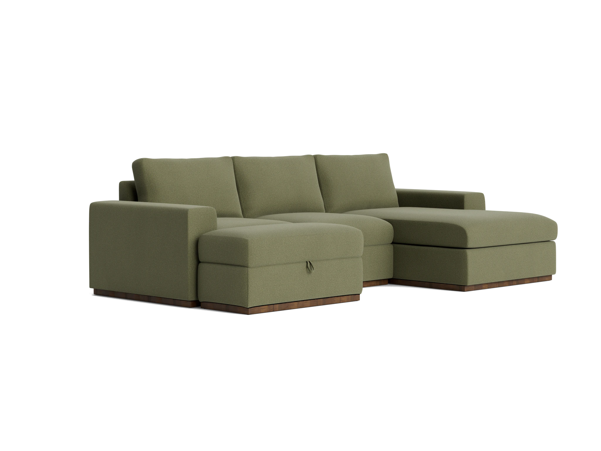 holt petite modular sectional with storage ottoman faithful olive