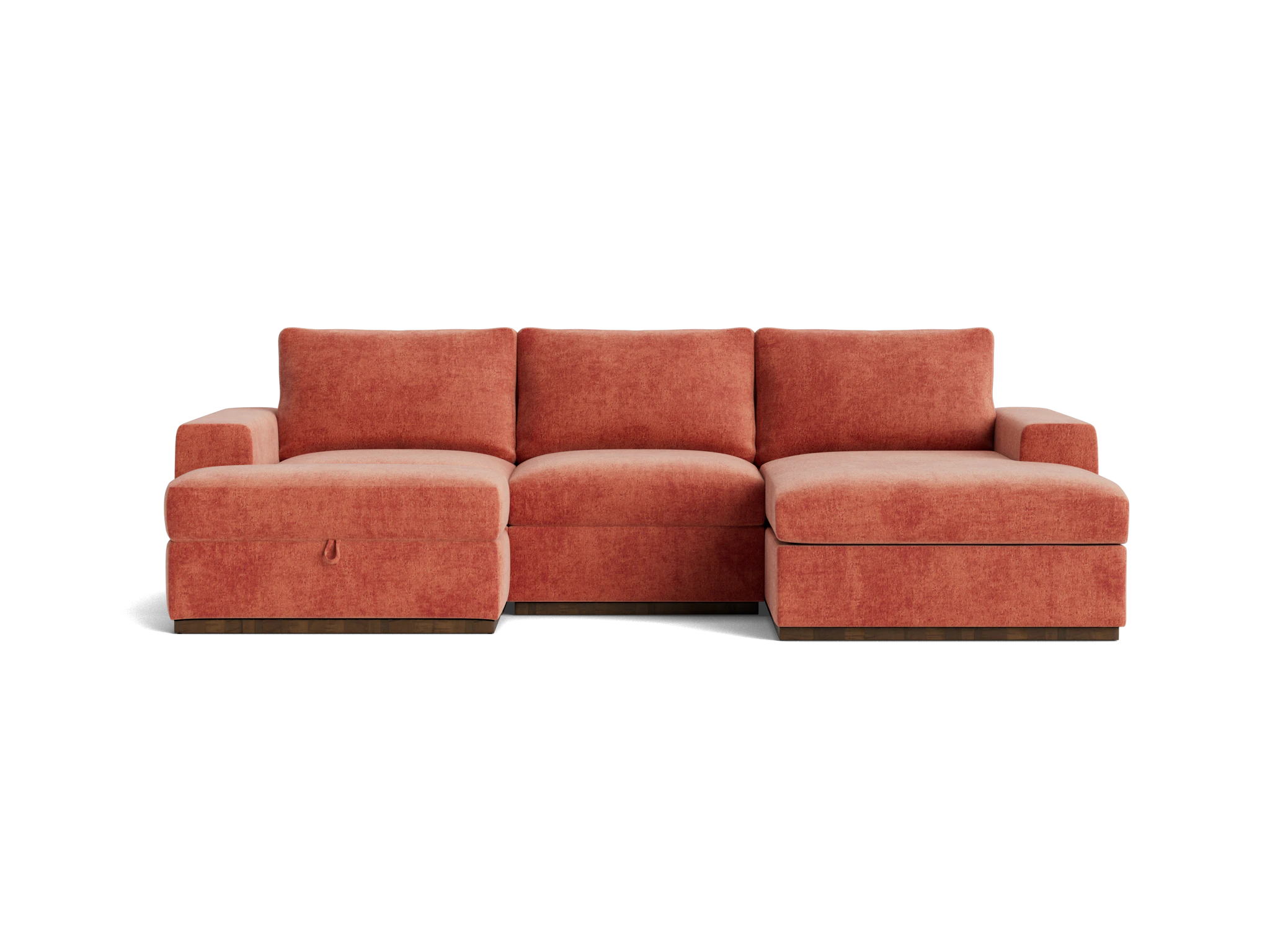 holt petite modular sectional with storage ottoman plush terra rose