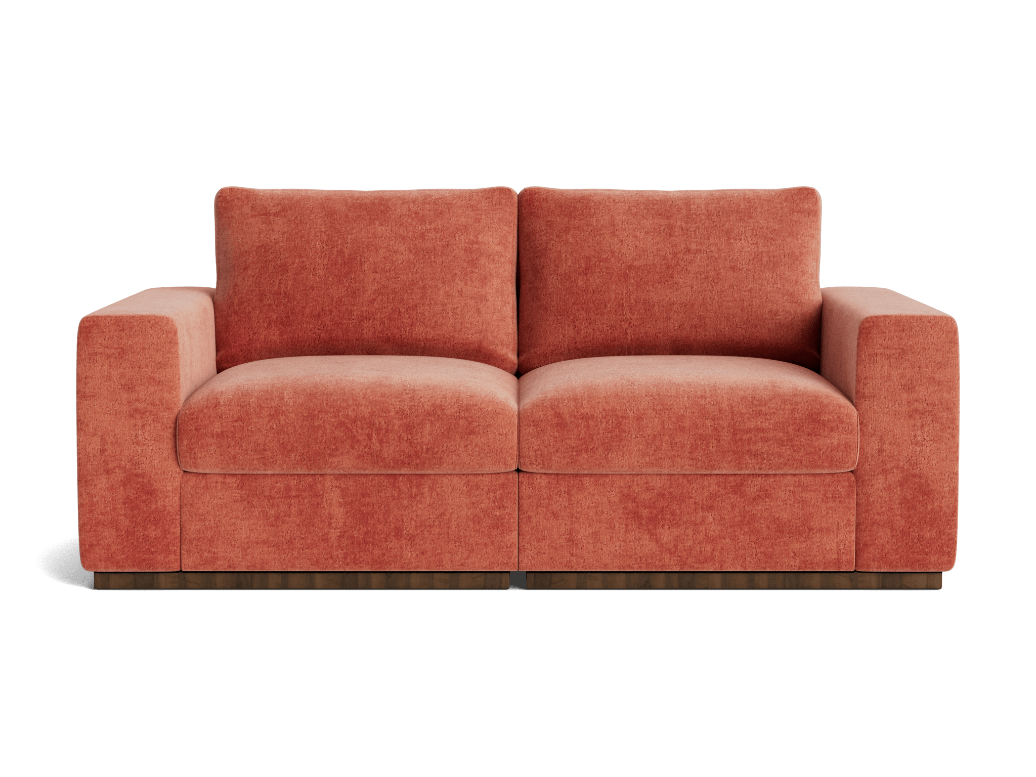 holt petite modular loveseat plush terra rose