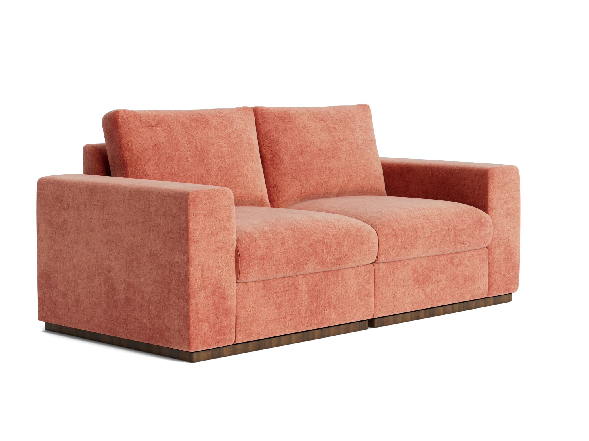 holt petite modular loveseat plush terra rose