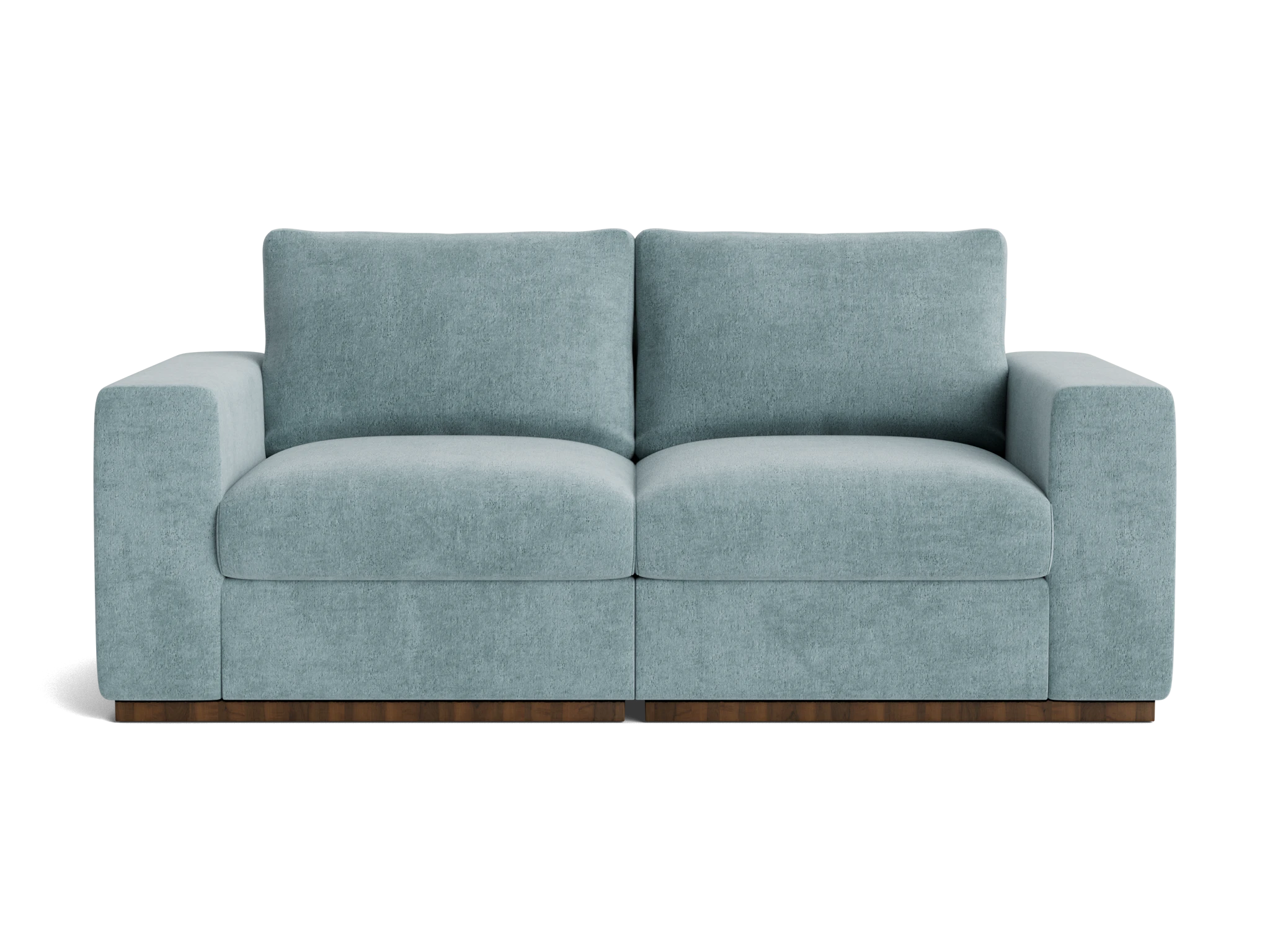 holt petite modular loveseat plush mist