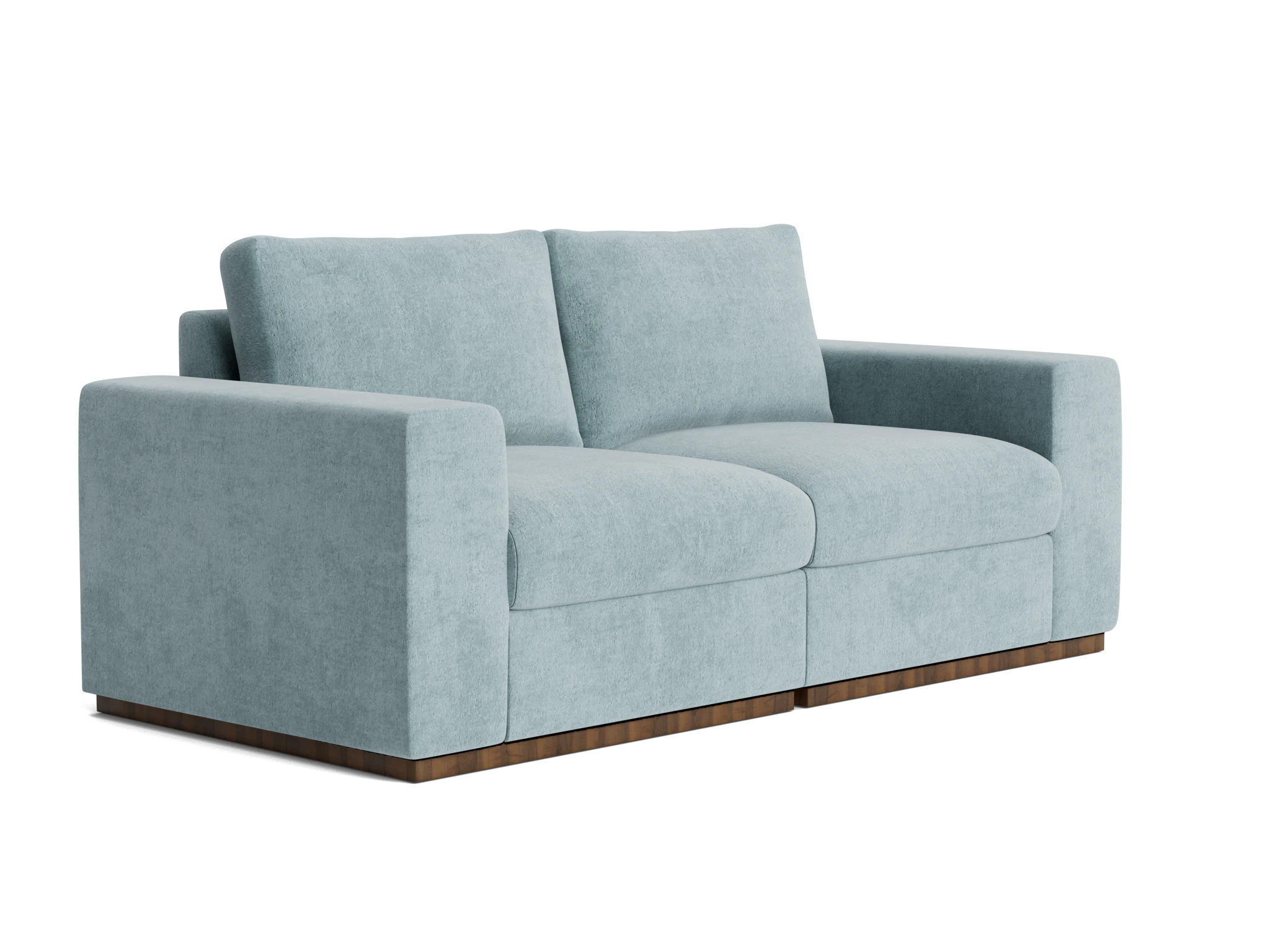 holt petite modular loveseat plush mist