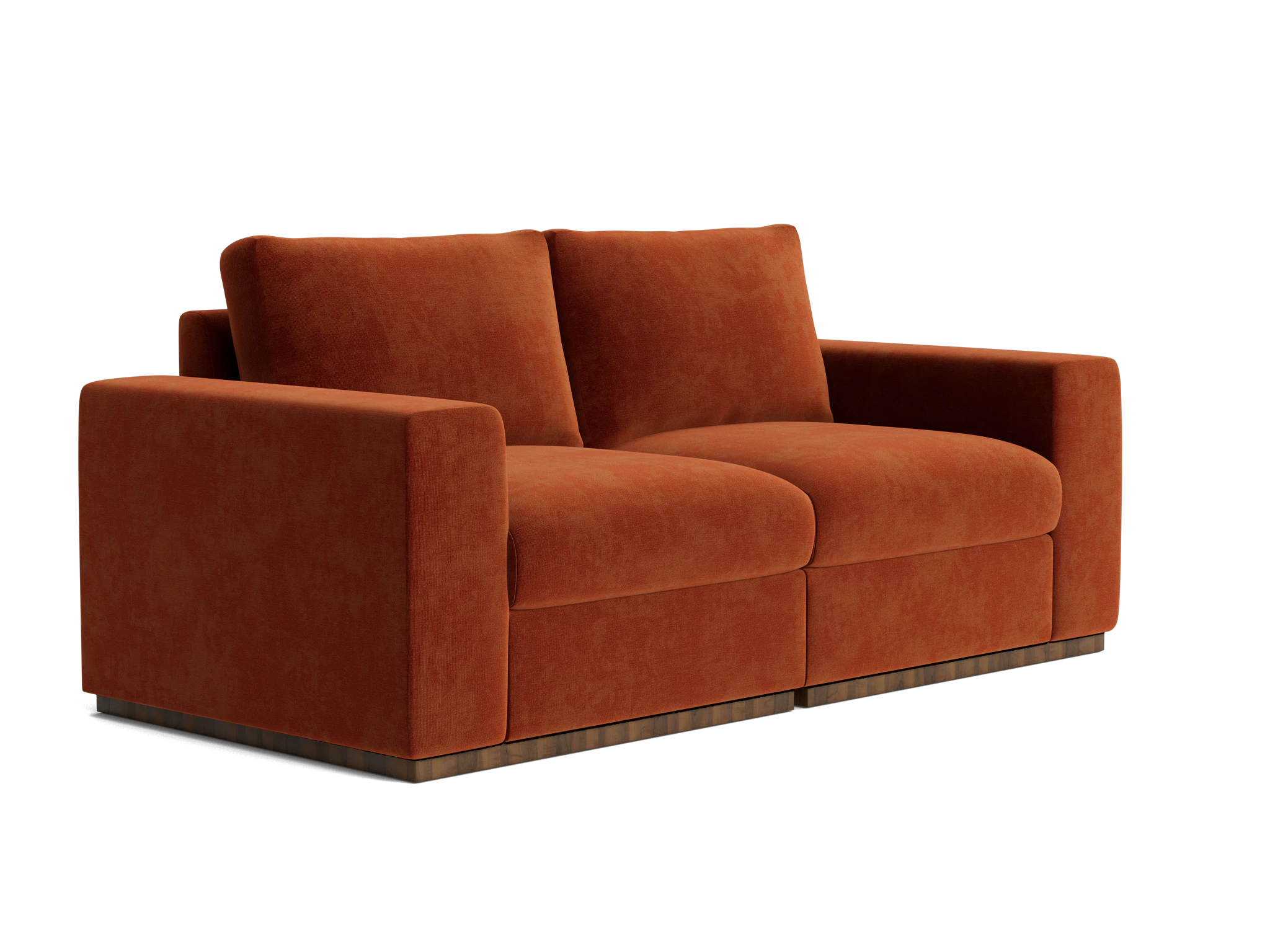 holt petite modular loveseat harper cinnamon