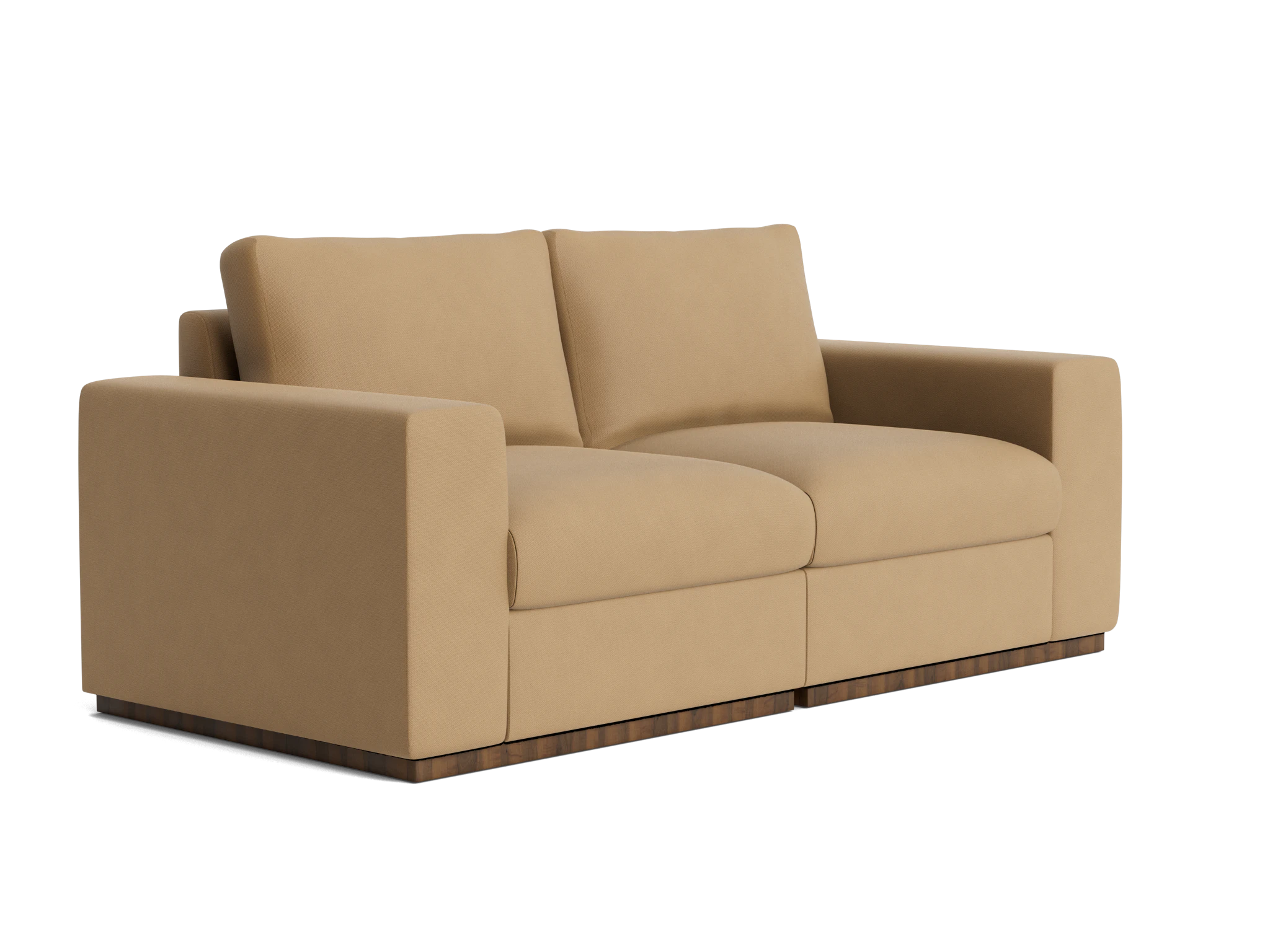 holt petite modular loveseat washed california biscuit