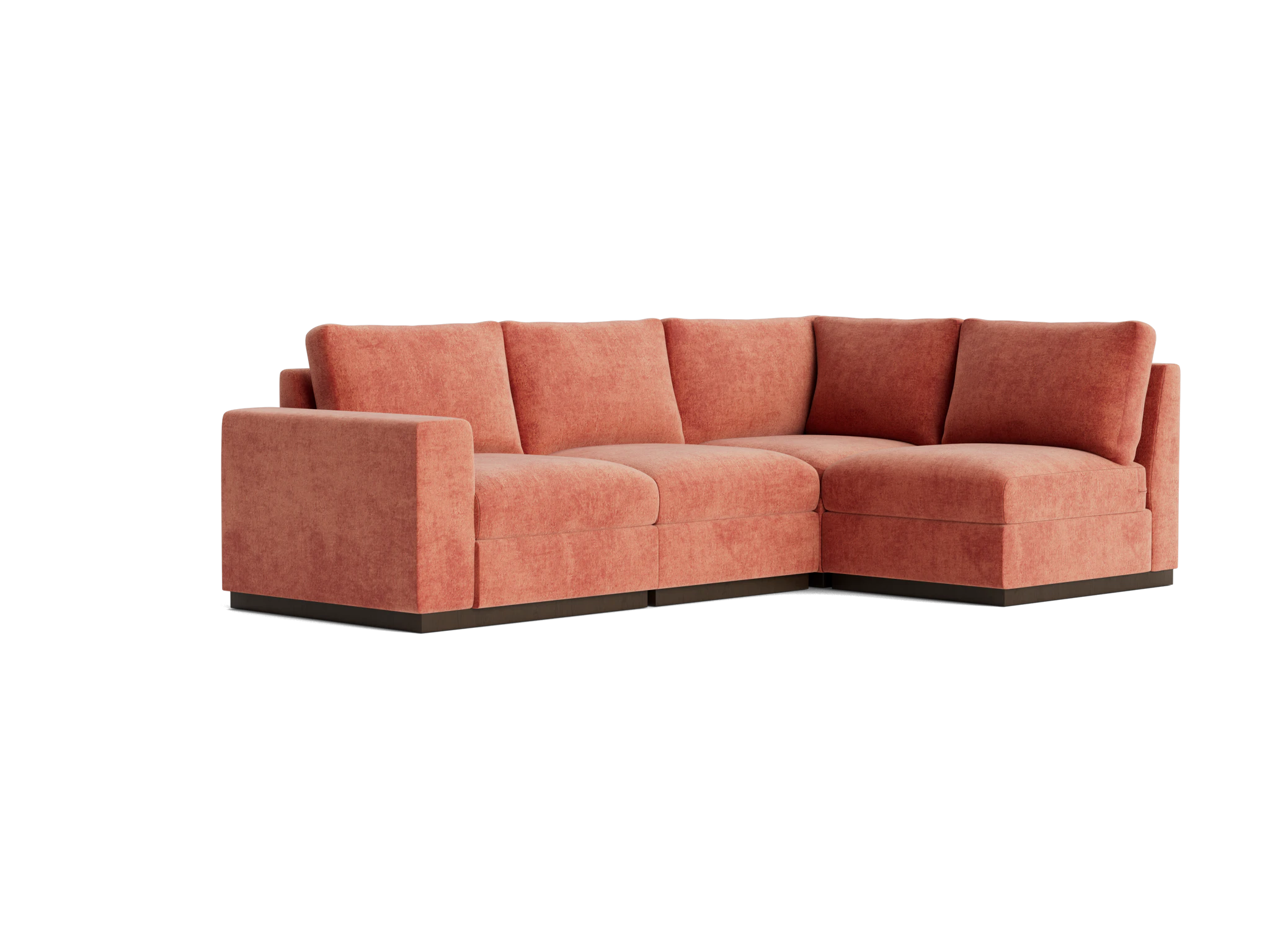 holt petite modular sectional plush terra rose