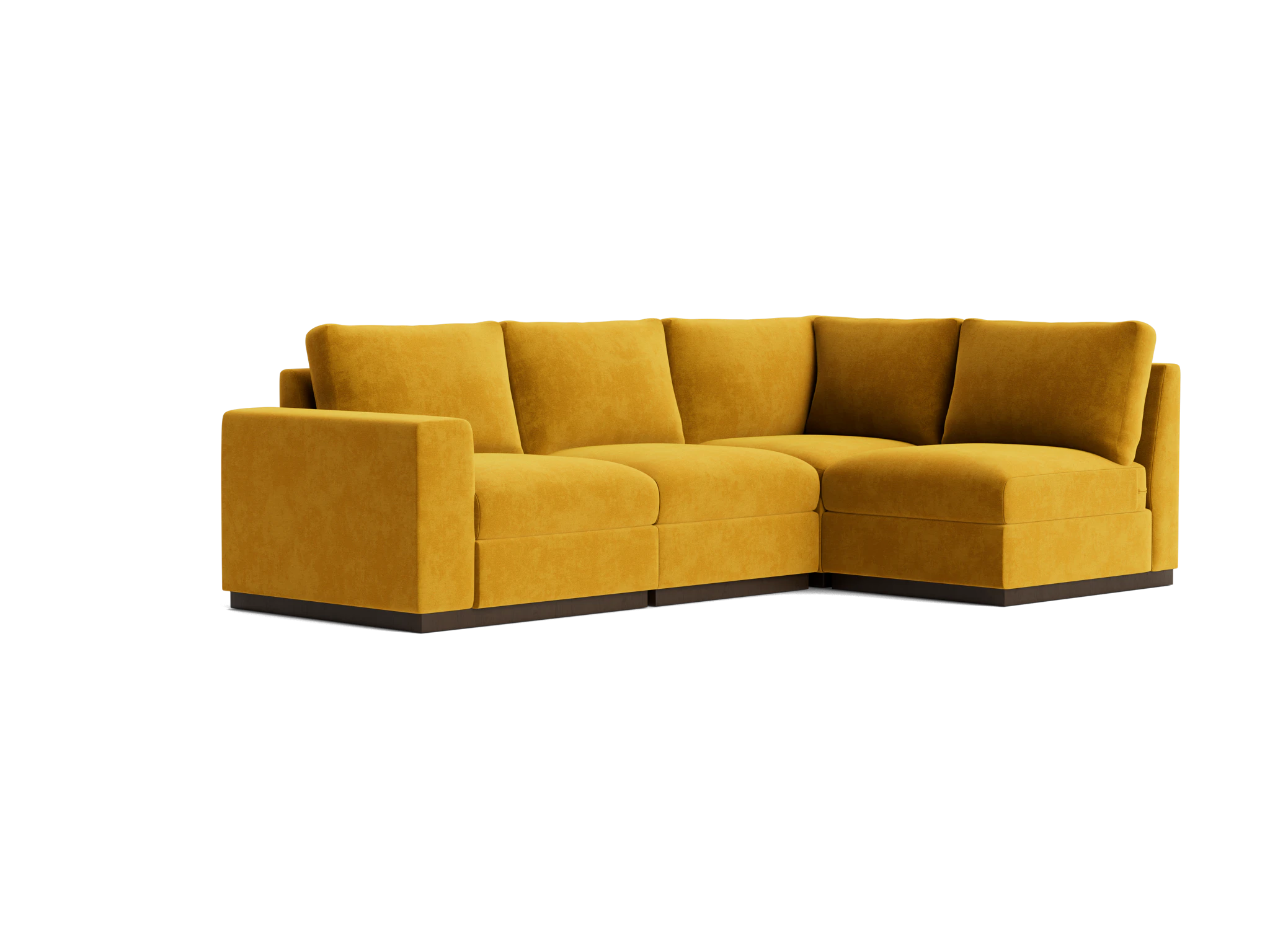 holt petite modular sectional harper amber gold