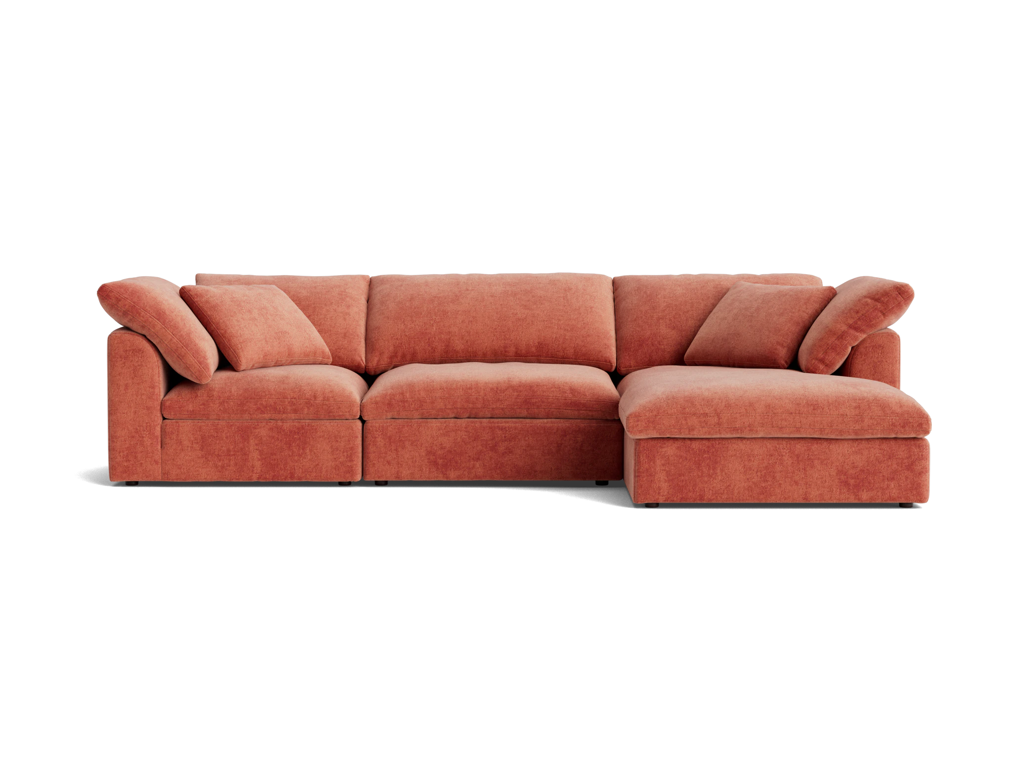 bryant modular double chaise sectional plush terra rose