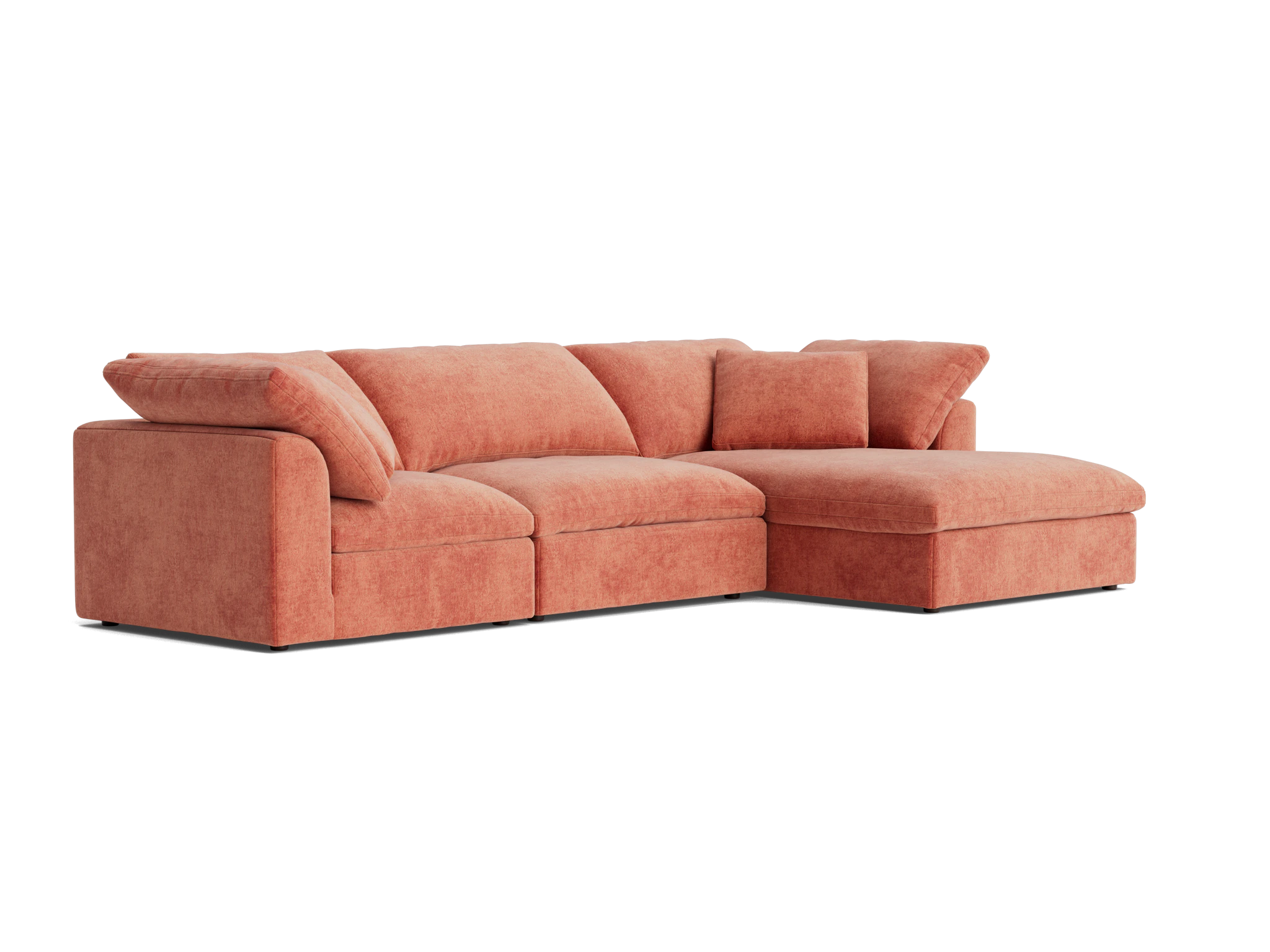 bryant modular double chaise sectional plush terra rose
