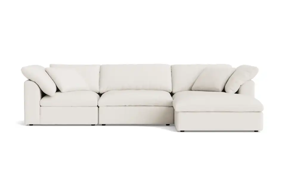 bryant modular double chaise sectional sunbrella loft white