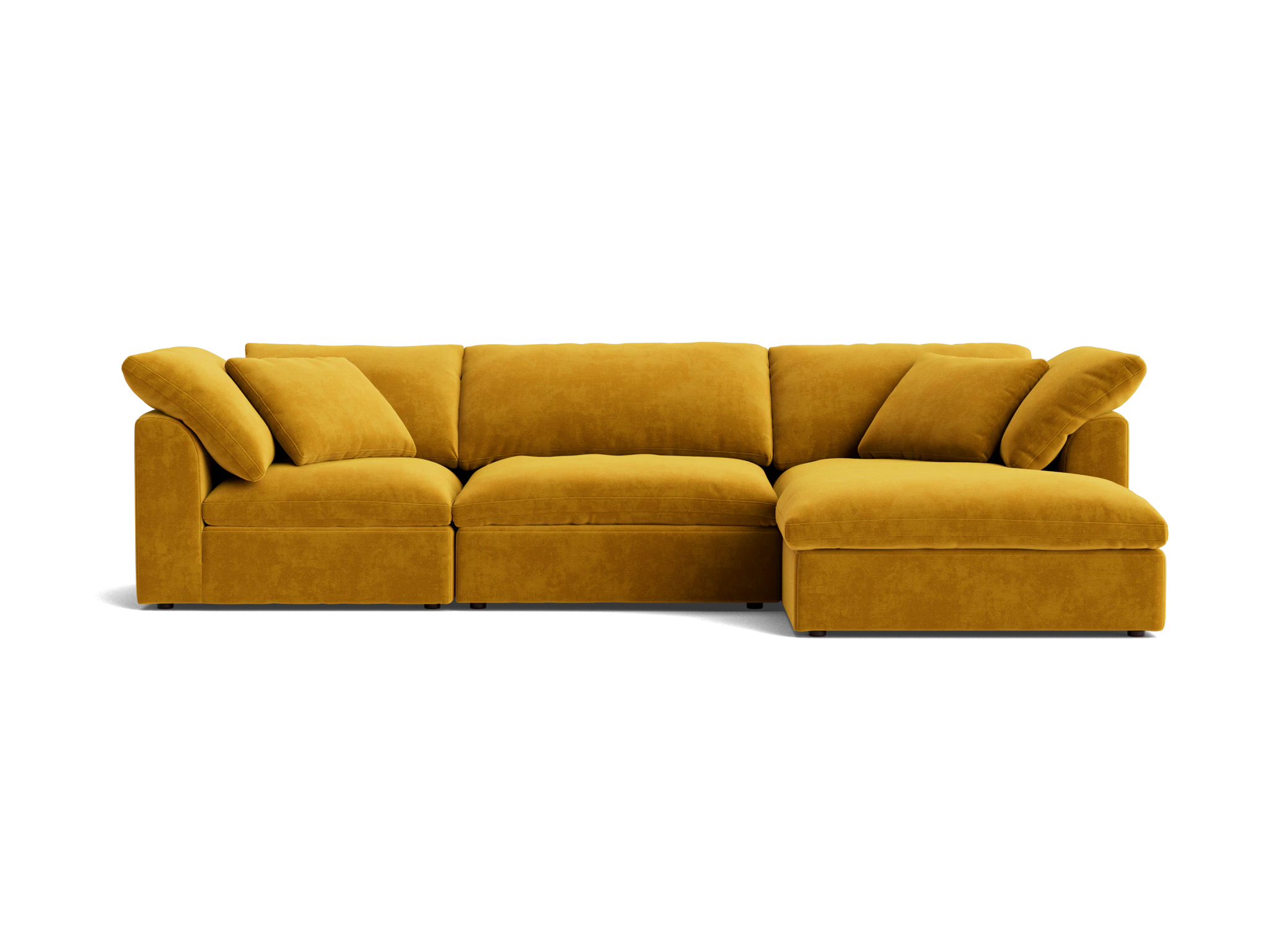 bryant modular double chaise sectional harper amber gold
