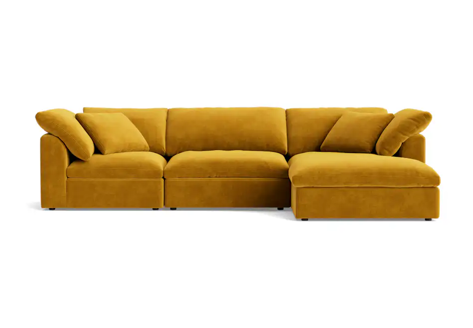 bryant modular double chaise sectional harper amber gold