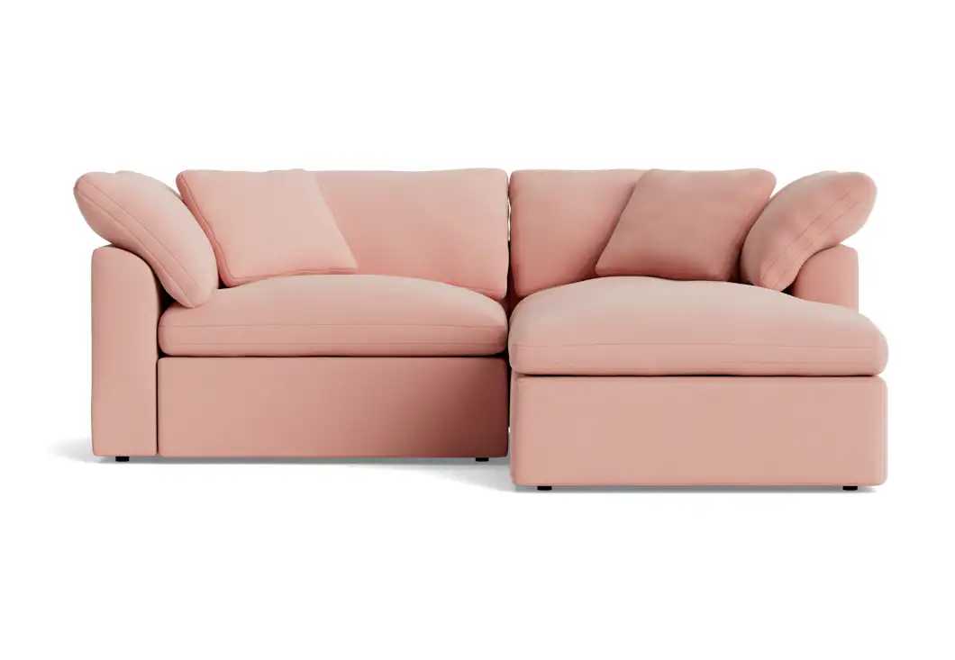 bryant modular compact double chaise sectional royale blush