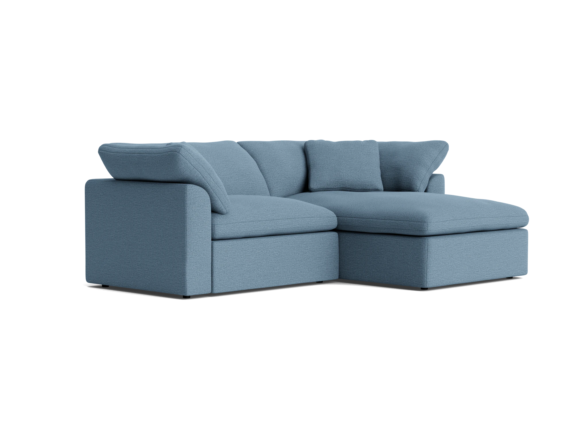bryant modular compact double chaise sectional milo french blue
