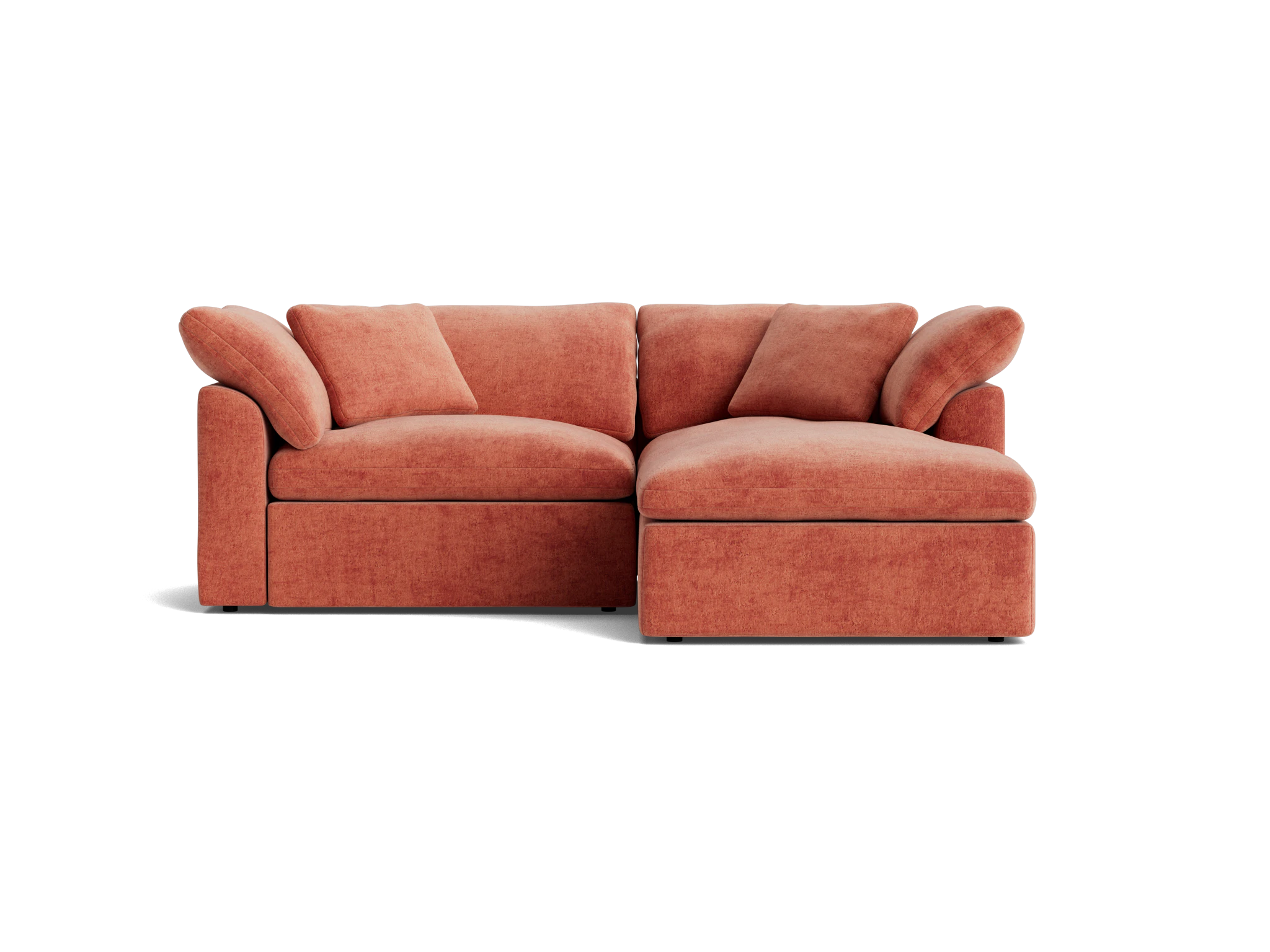 bryant modular compact double chaise sectional plush terra rose