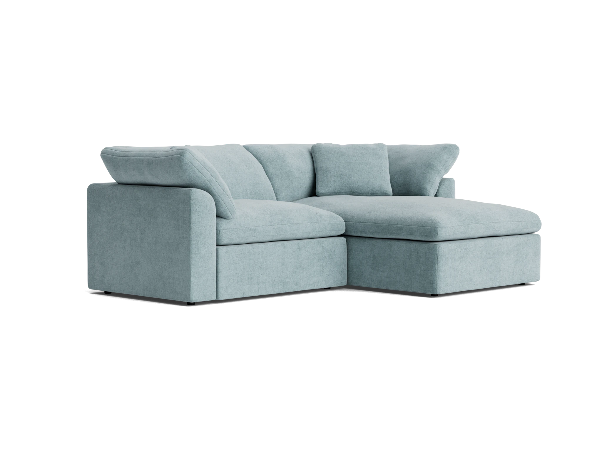 bryant modular compact double chaise sectional plush mist