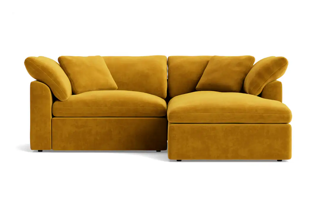 bryant modular compact double chaise sectional harper amber gold