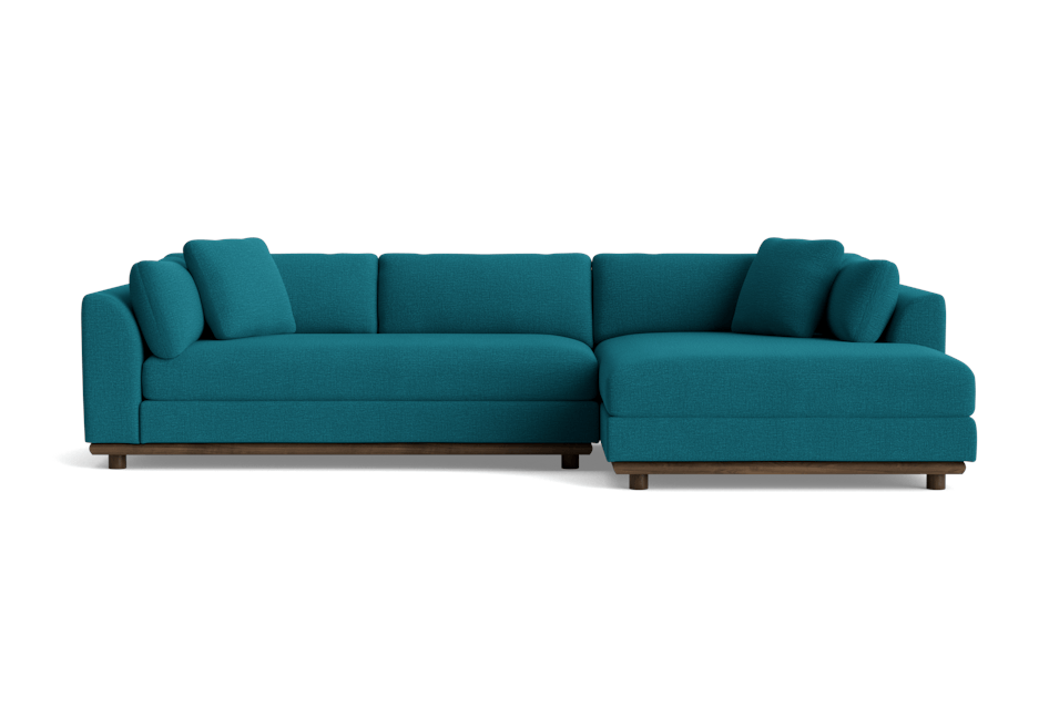 miller double chaise sectional key largo zenith teal
