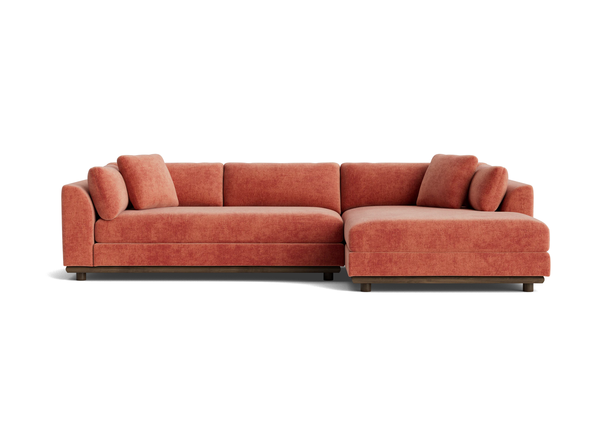 miller double chaise sectional plush terra rose