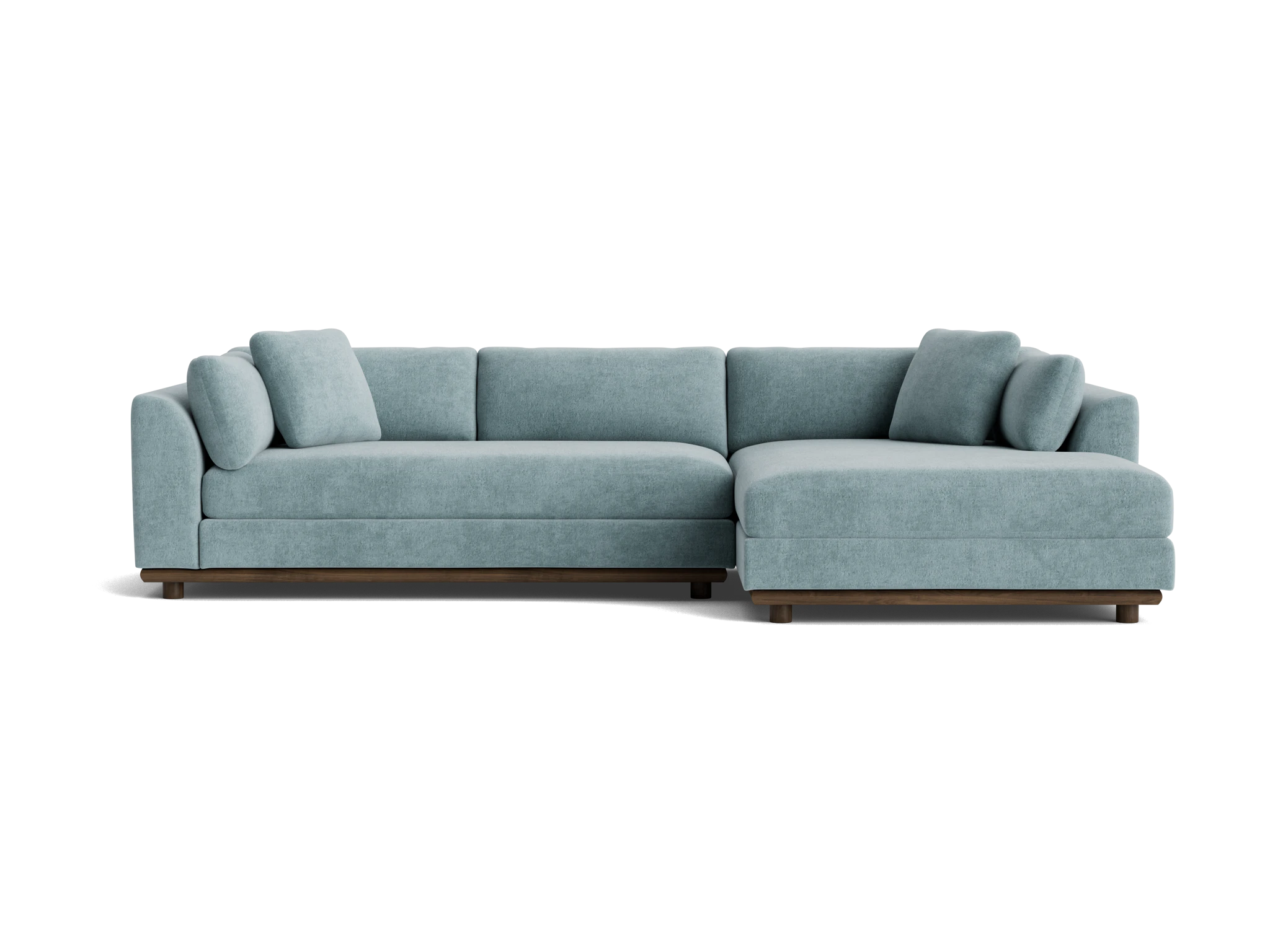 miller double chaise sectional plush mist