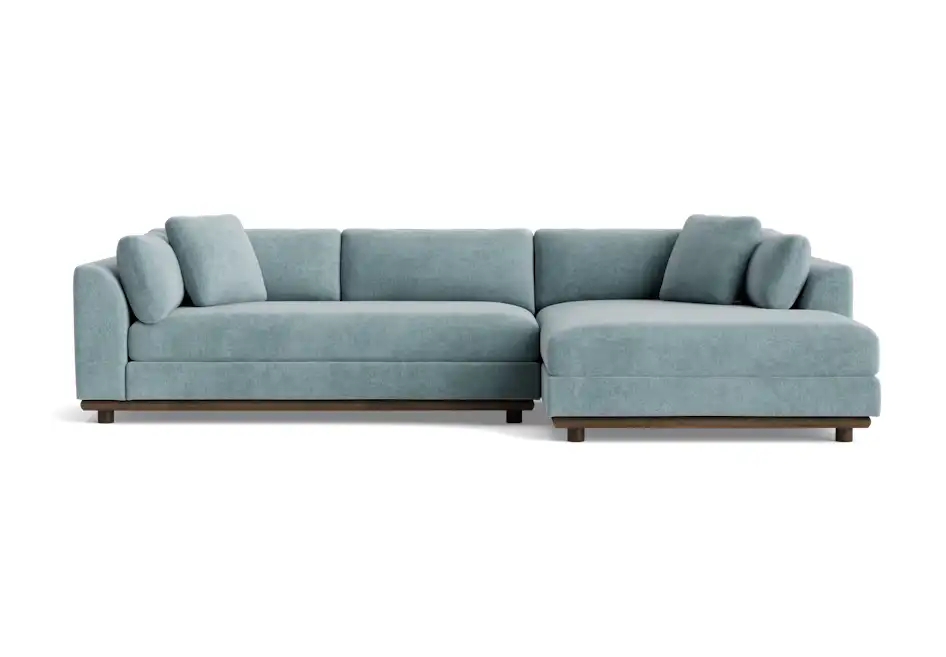 miller double chaise sectional plush mist