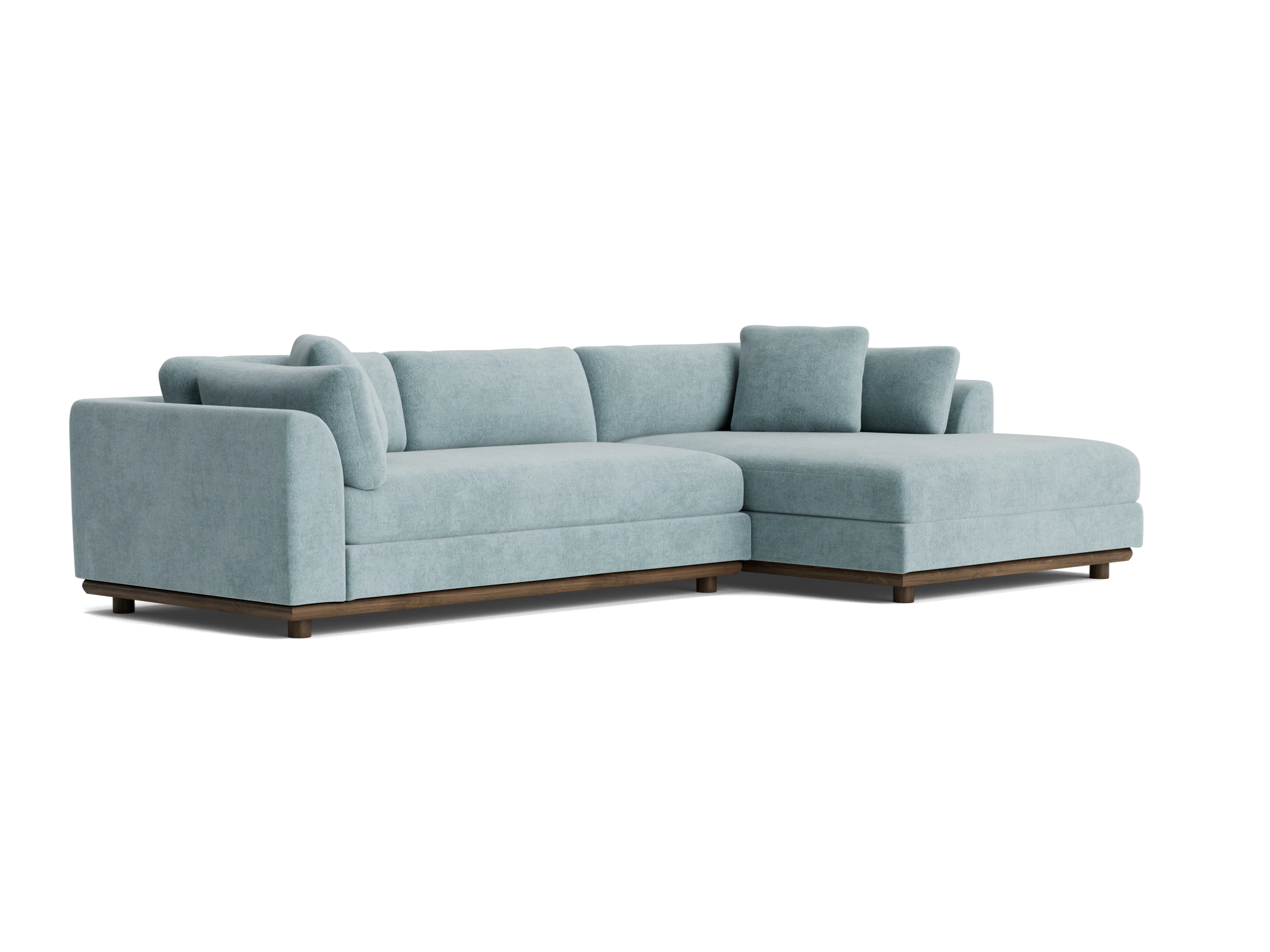 miller double chaise sectional plush mist