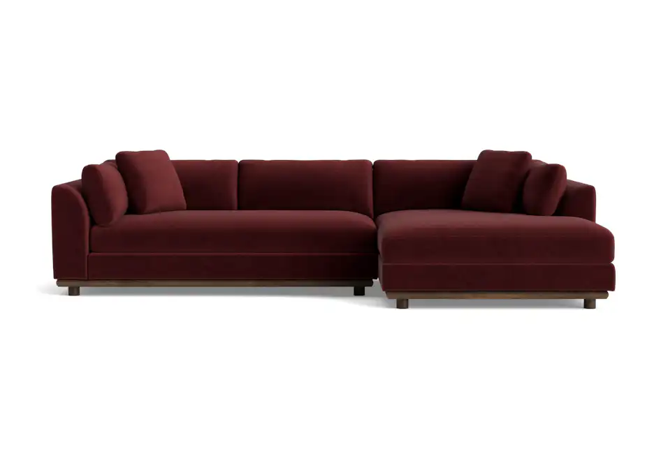 miller double chaise sectional banks currant