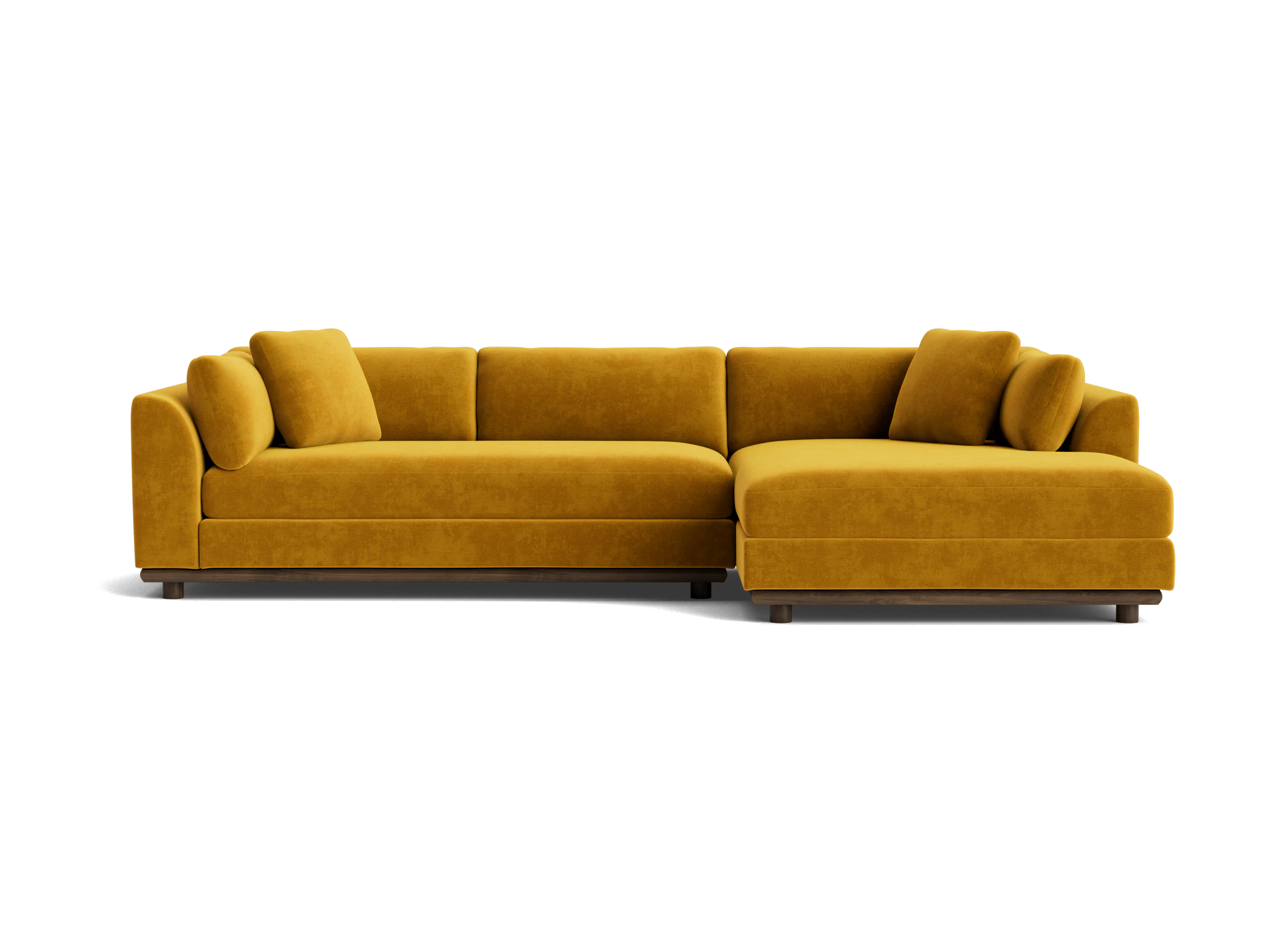 miller double chaise sectional harper amber gold